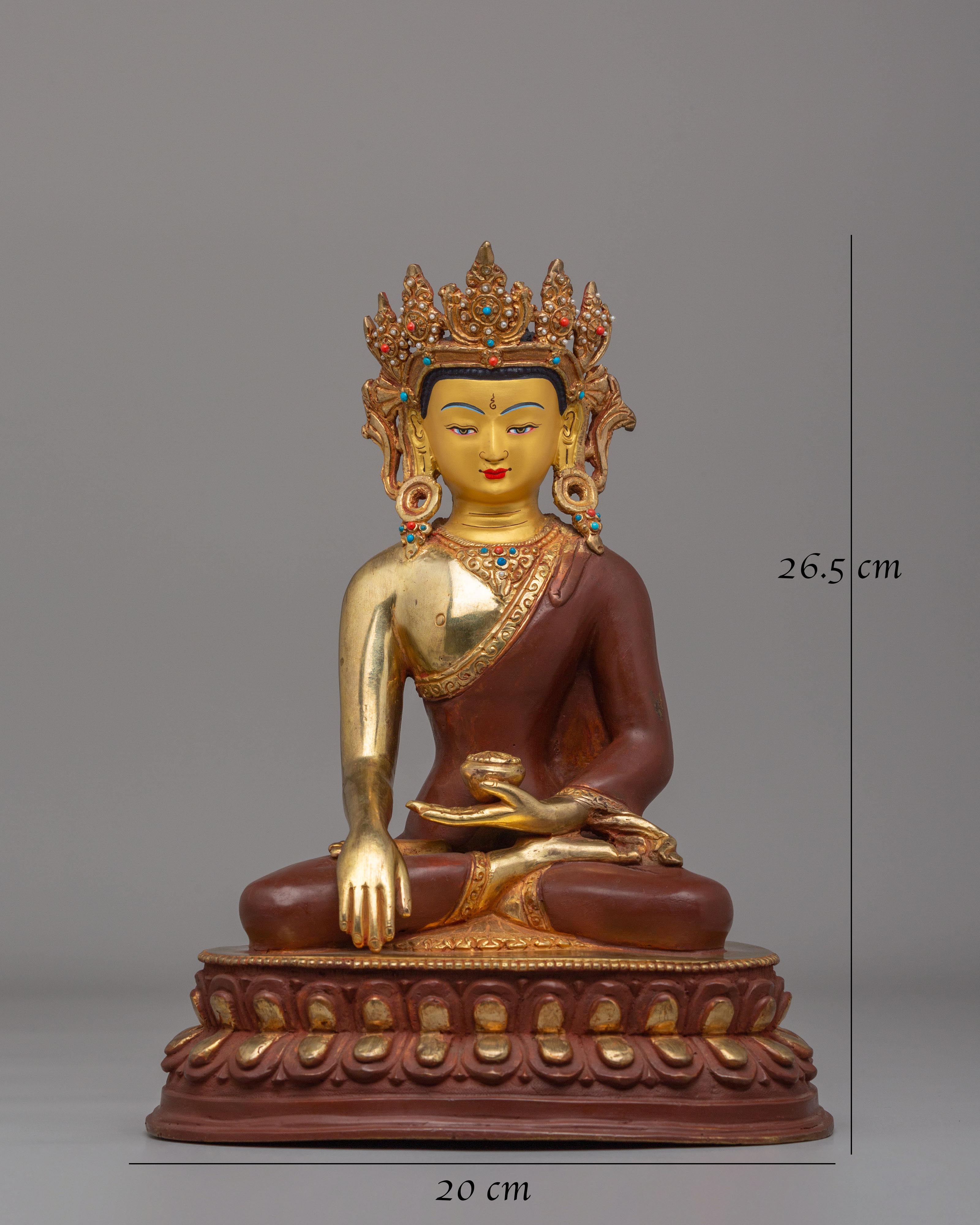 Spiritual Crowned Shakyamuni Buddha Statue | Altar Decor