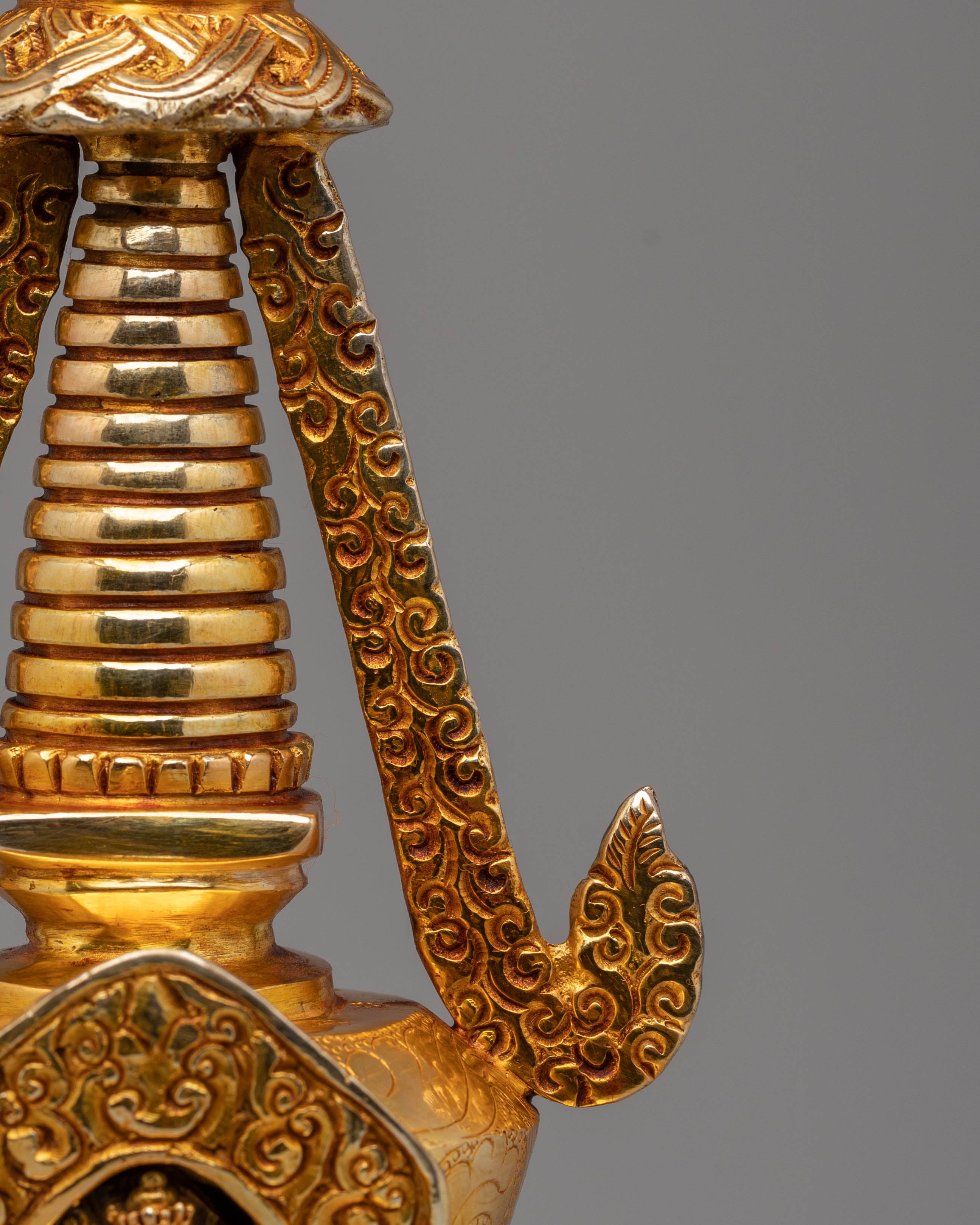 Buddhist Handcrafted Stupa for Rituals | Sacred Tibetan Stupa Art
