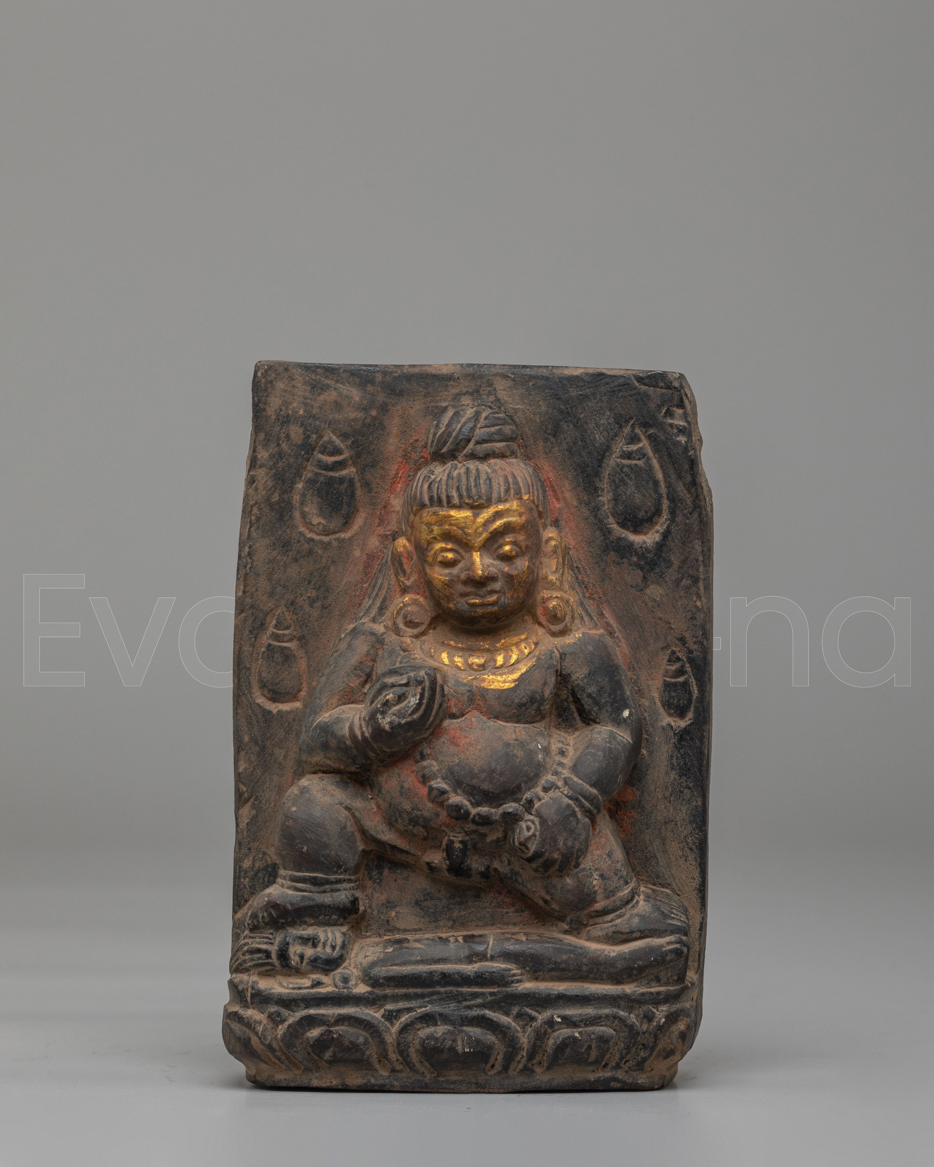 Vajrayana Black Dzambhala Altar Statue | Altar Decor for Prosperity