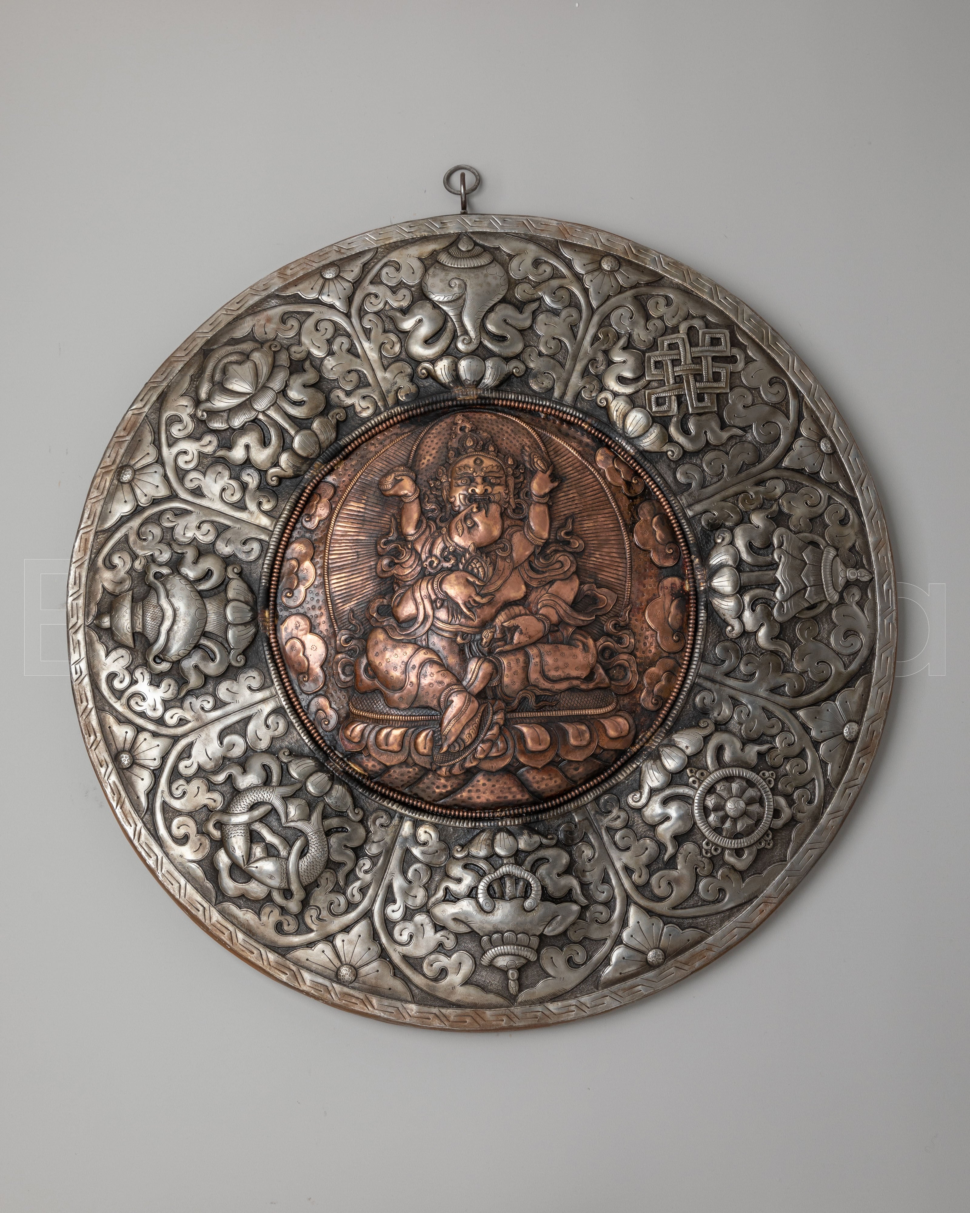Handcrafted Red Dzambhala Wall Hanging | A Symbol of Prosperity