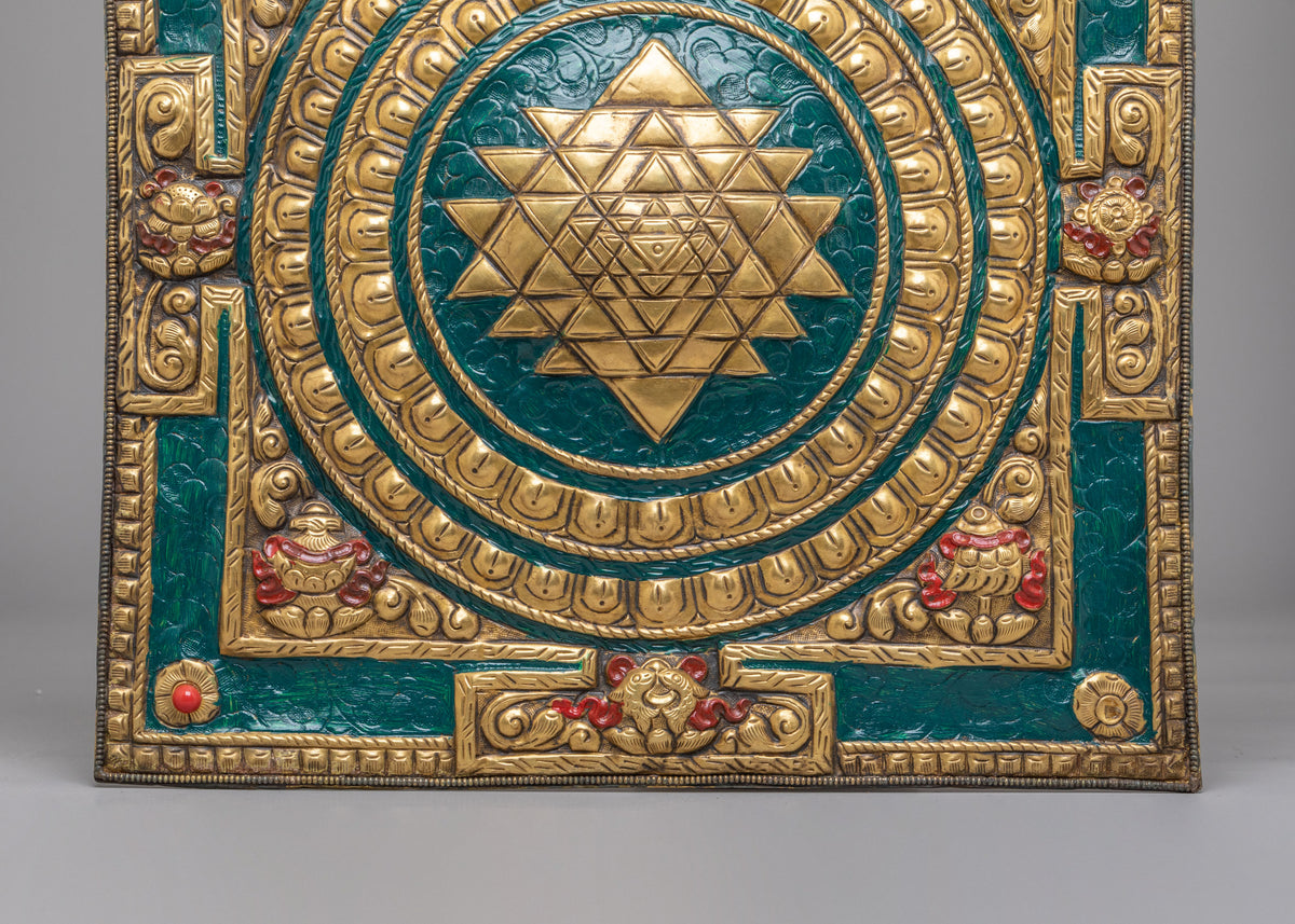 Handmade Sri Yantra Wall Hanging | Altar Sacred Art