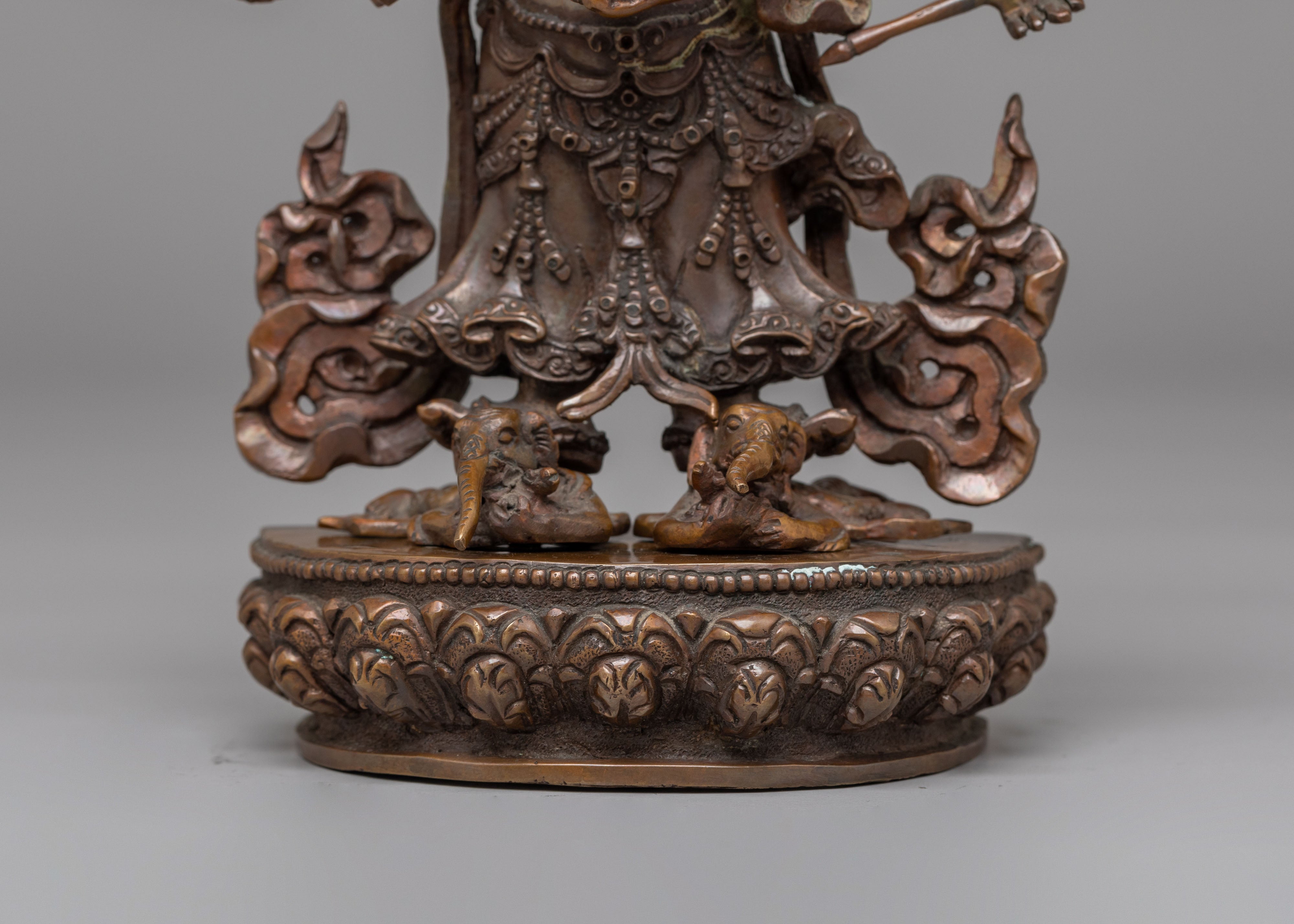 White Mahakala Protector Deity Statue | Symbol of Power and Protection