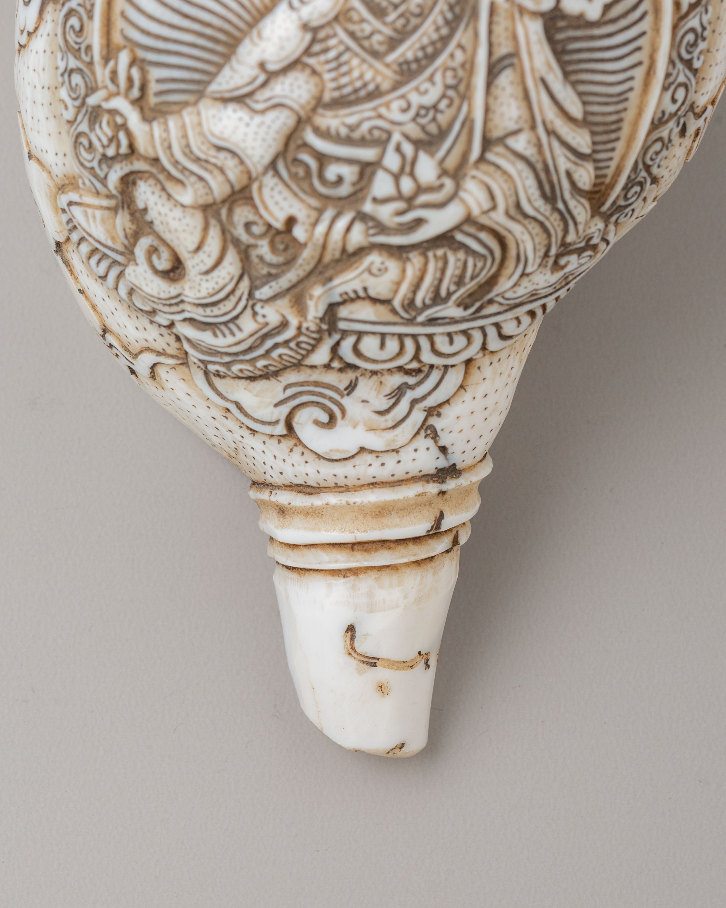 Guru Rinpoche Ritual Conch | Handcrafted Tibetan Conch for Sacred Ceremonies