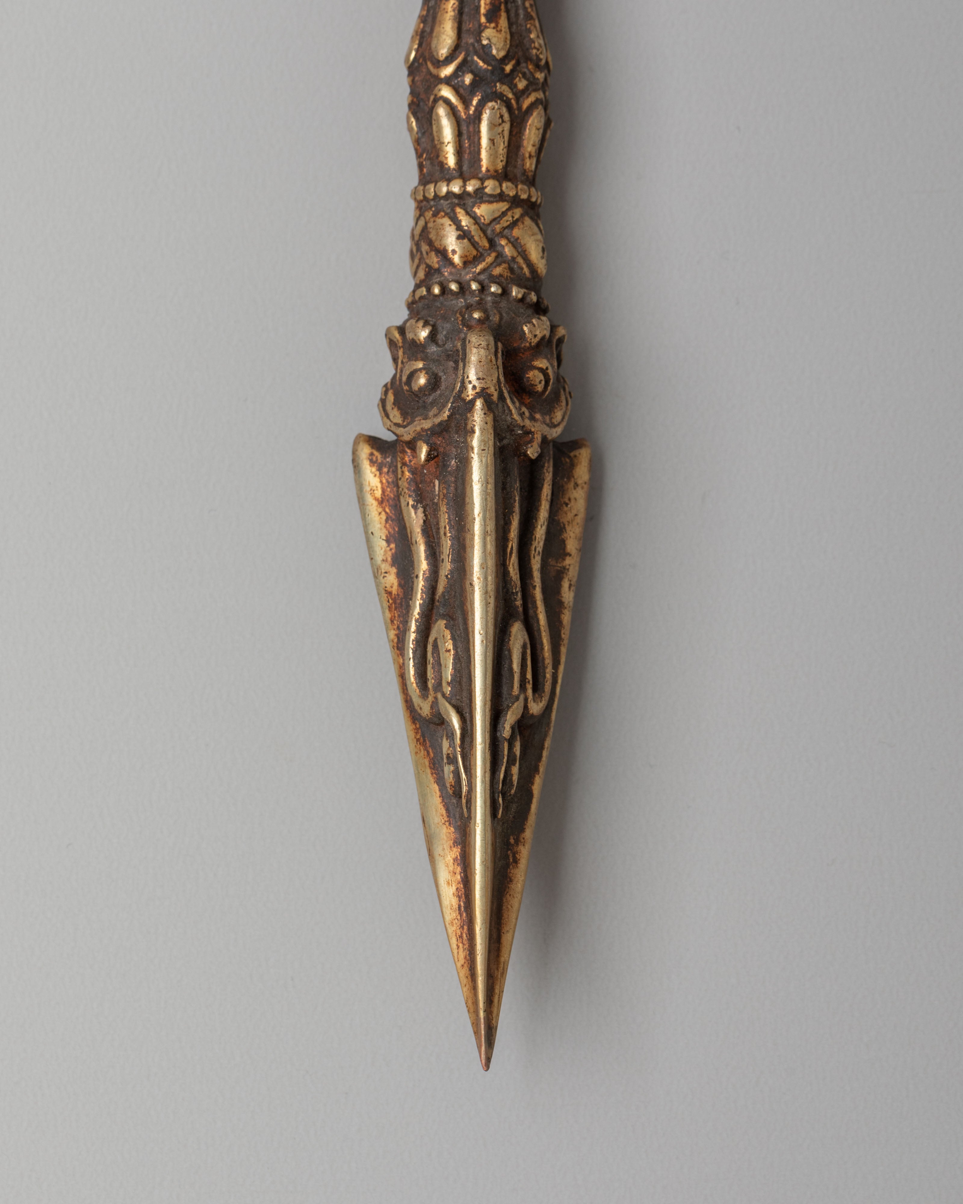Himalayan Ritual Dagger | Sacred Bronze Phurba for Spiritual Ceremonies
