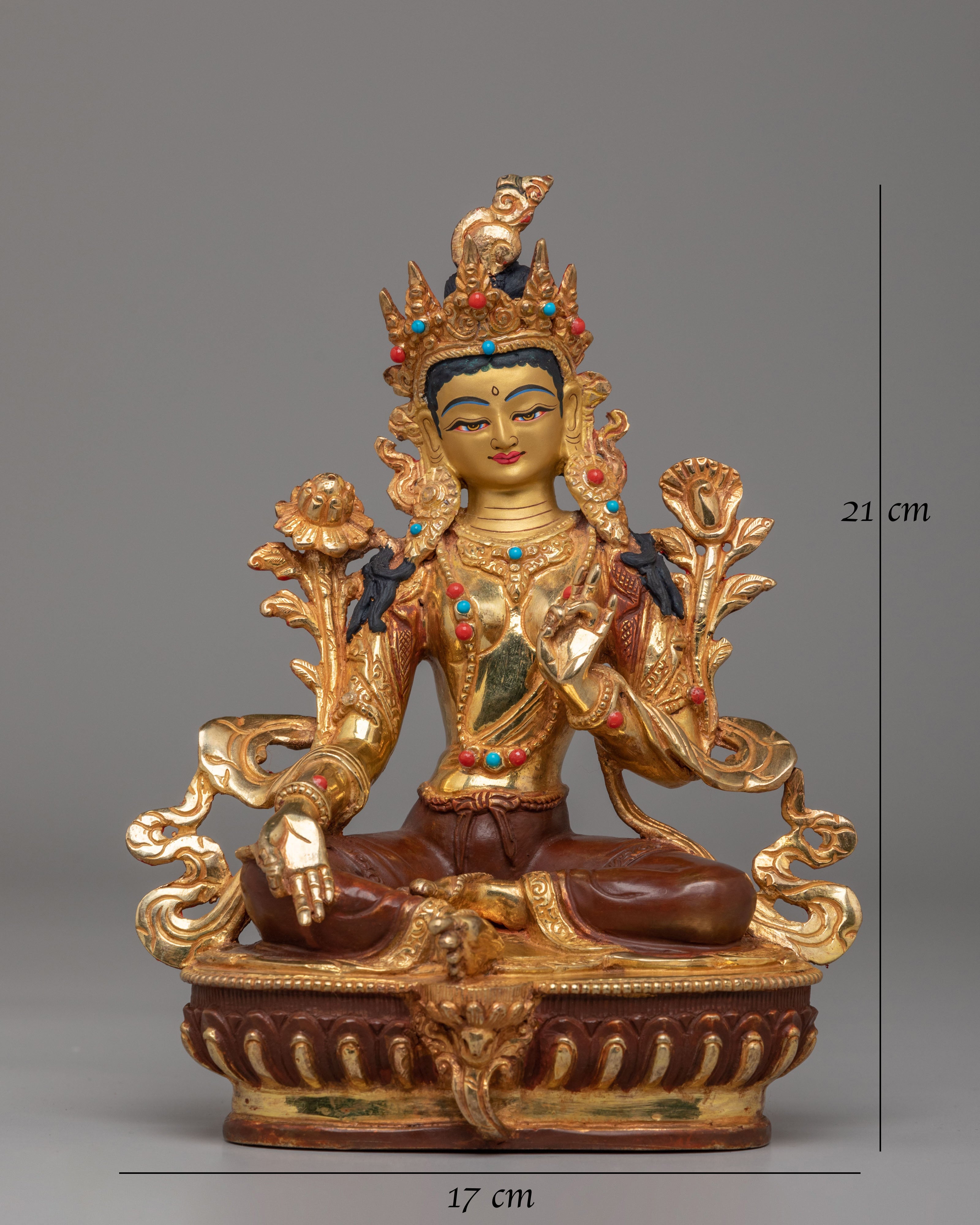 Green Tara Sacred Compassion Statue | Handcrafted Buddhist Art