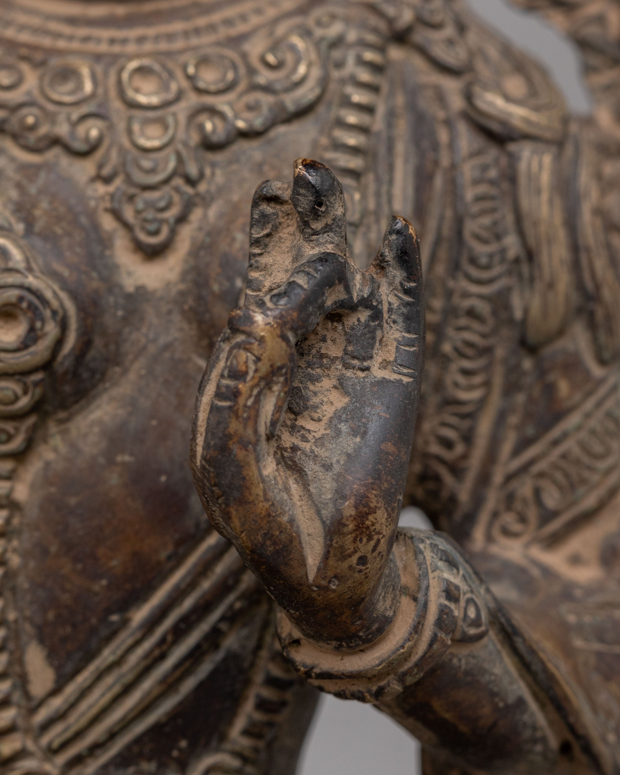 Handcrafted Red Tara Deity Statue | Sacred Tibetan Buddhist Art