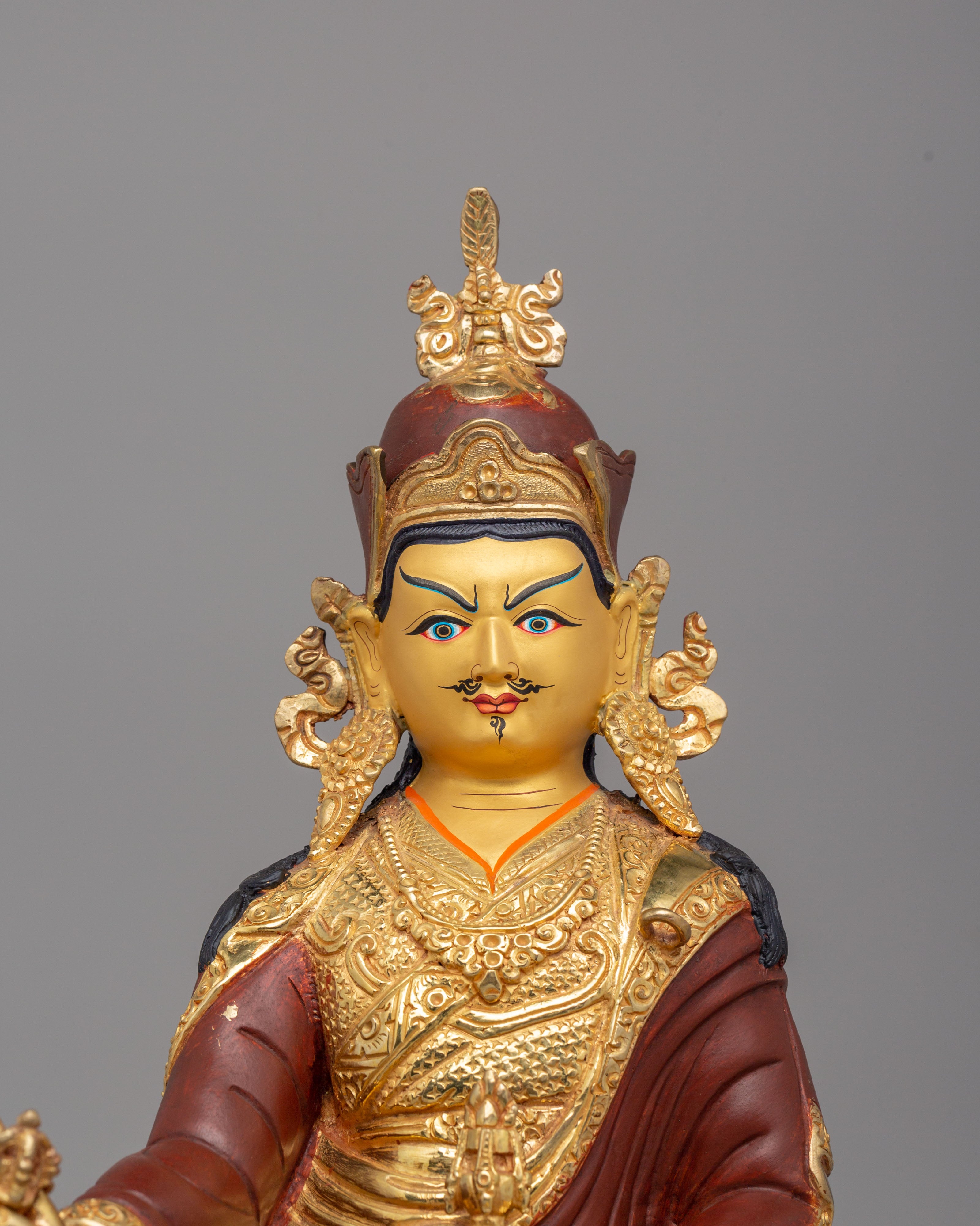 Religious Guru Rinpoche Handcrafted Statue | Tibetan Padmasambhava Figure