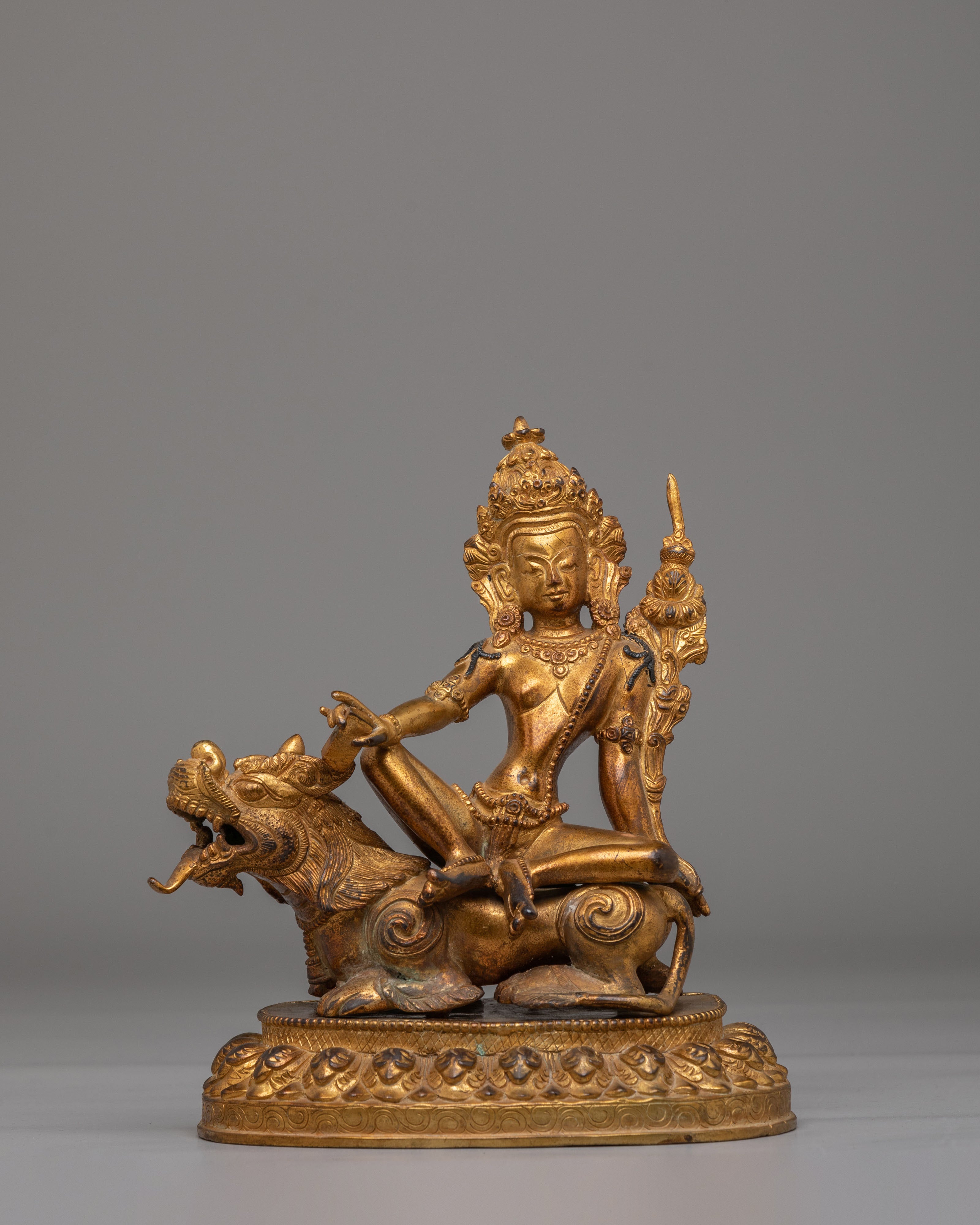 30 years Old Simhanada Manjushri Statue | Lion's Roar of Wisdom