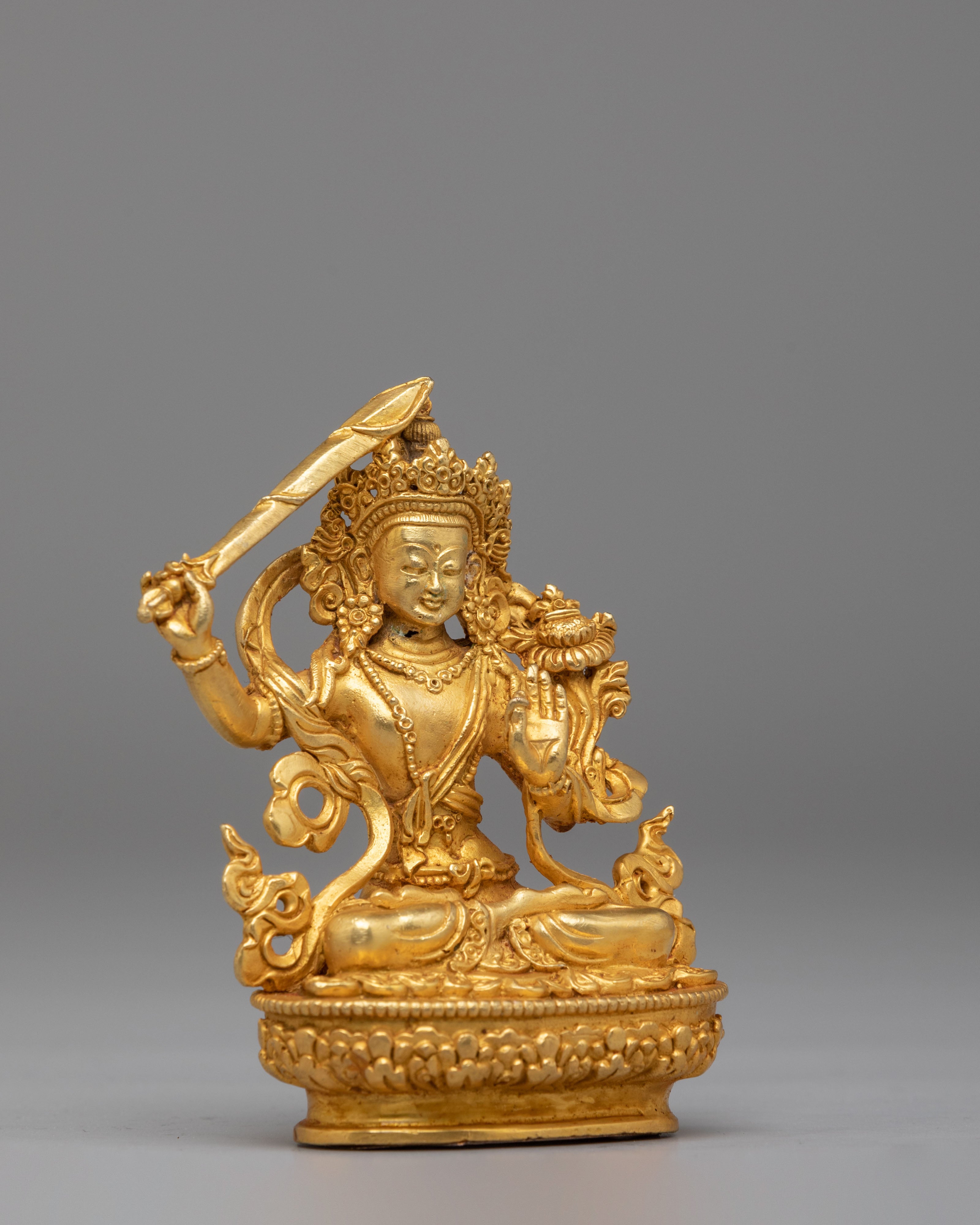 Himalayan Buddhist Wisdom Deity Statue | Manjushri Decor
