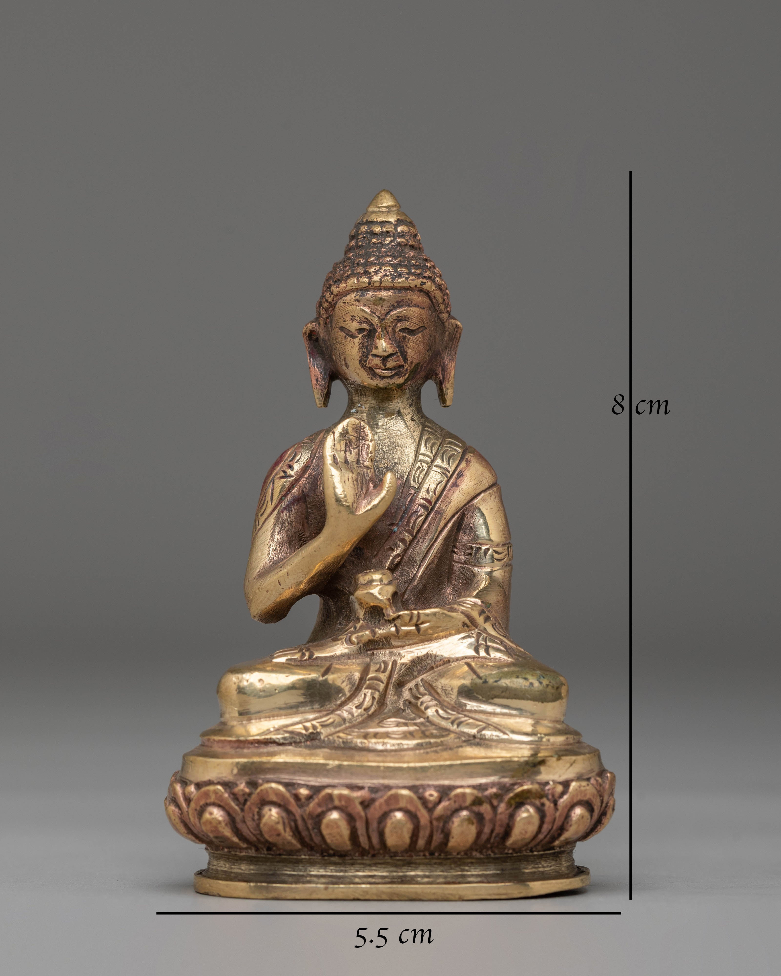 Handcrafted Buddhist Amogasiddhi Statue | Copper Body Statue