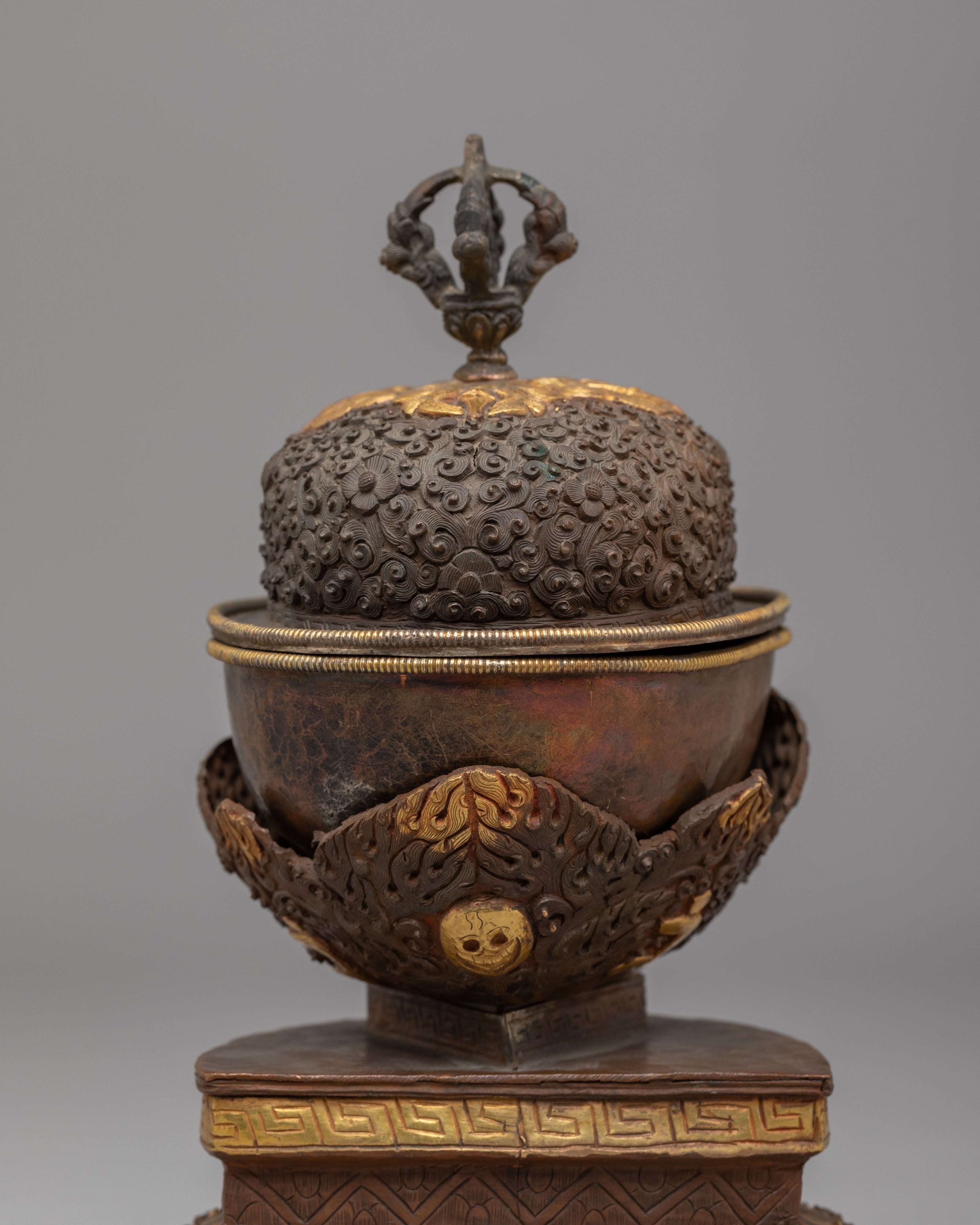 Sacred Buddhist Kapala Cup | Tibetan Skull Ritual Vessel for Tantric Offerings