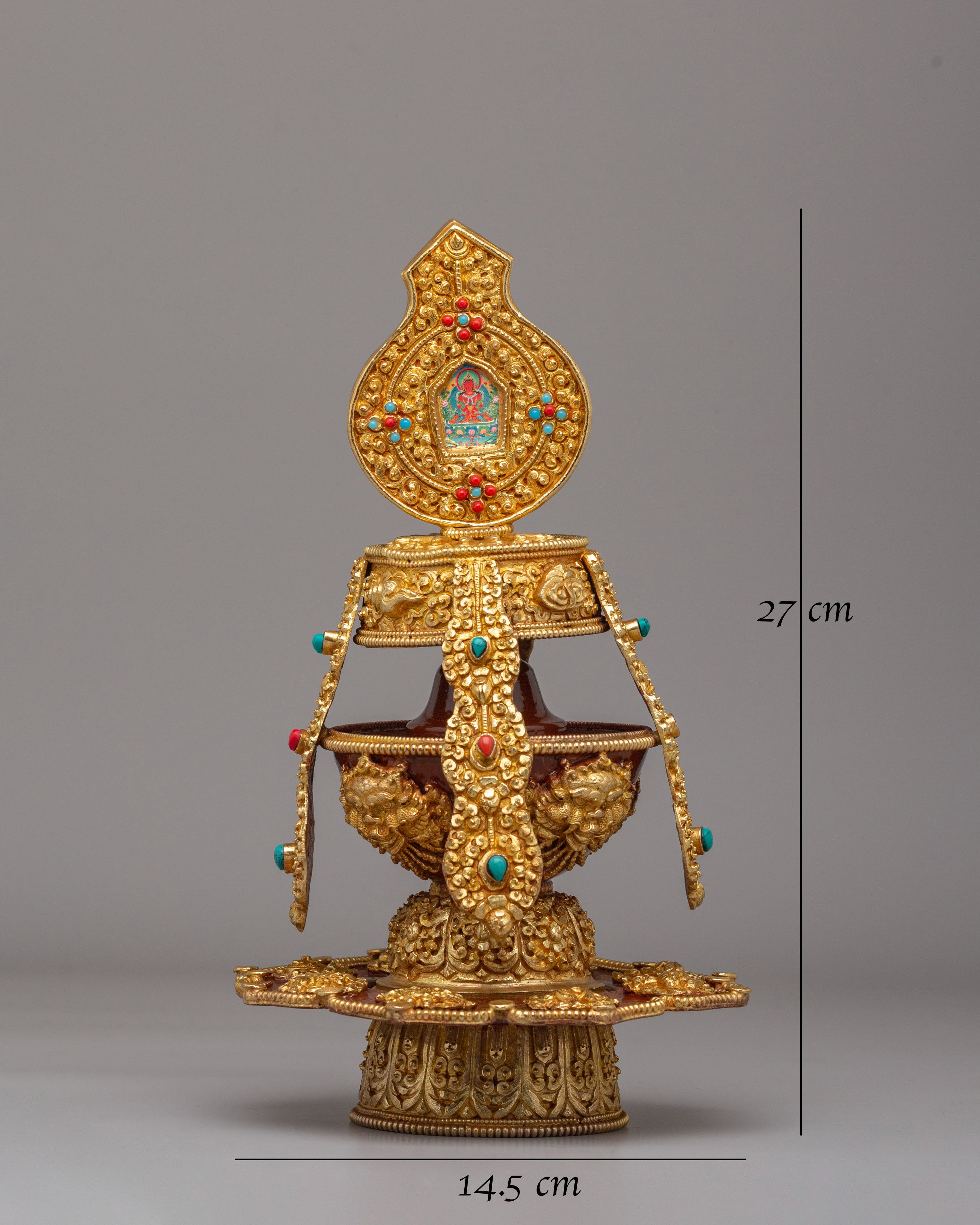 Sacred Long Life Vase for Ritual | Handcrafted Tibetan Ritual Vase
