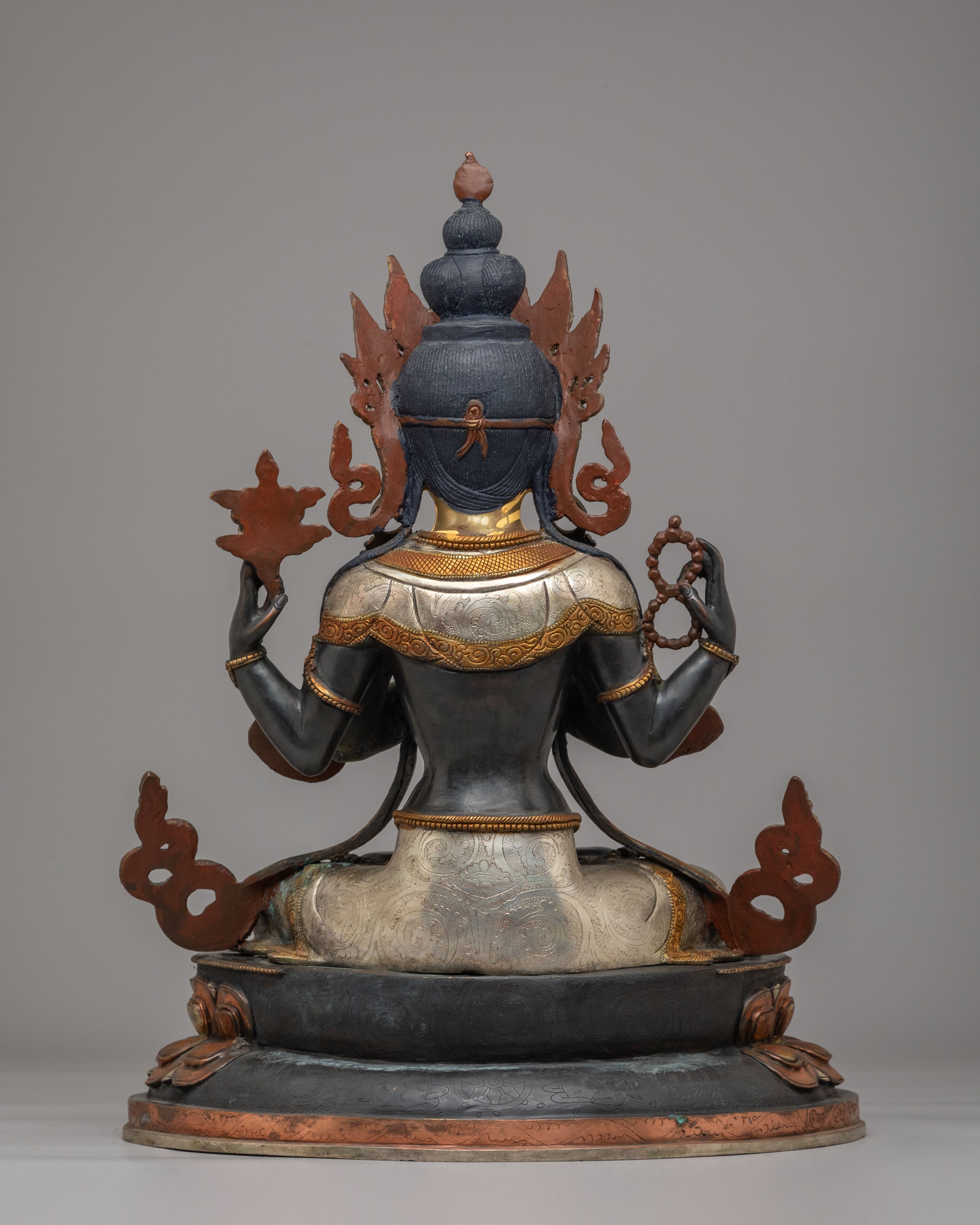 Four-Armed Compassion Buddha Sculpture | Divine Artwork for Spiritual Enlightenment