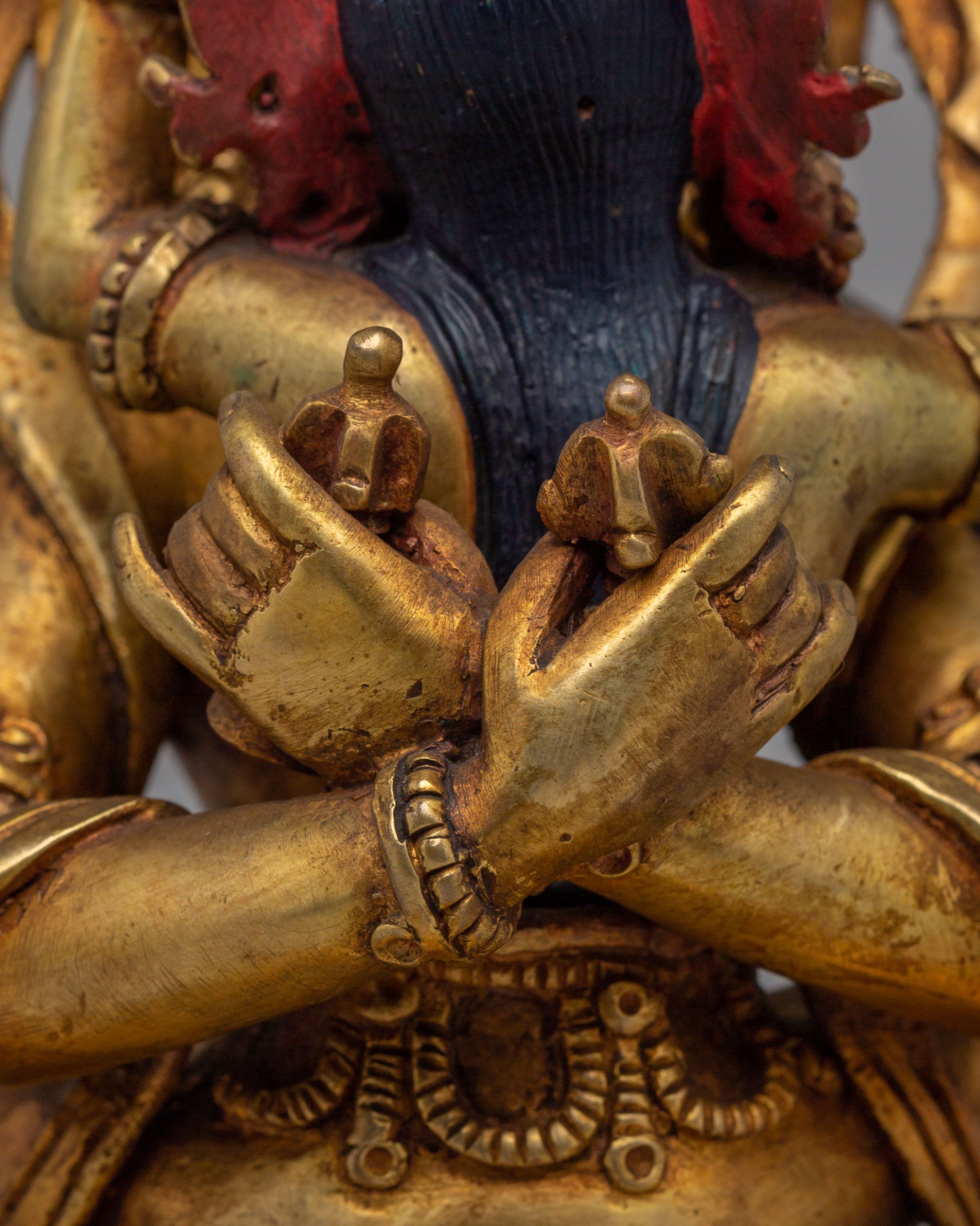 Buddhist Vajradhara with Consort Statue | Gold Plated Buddhist Sculpture