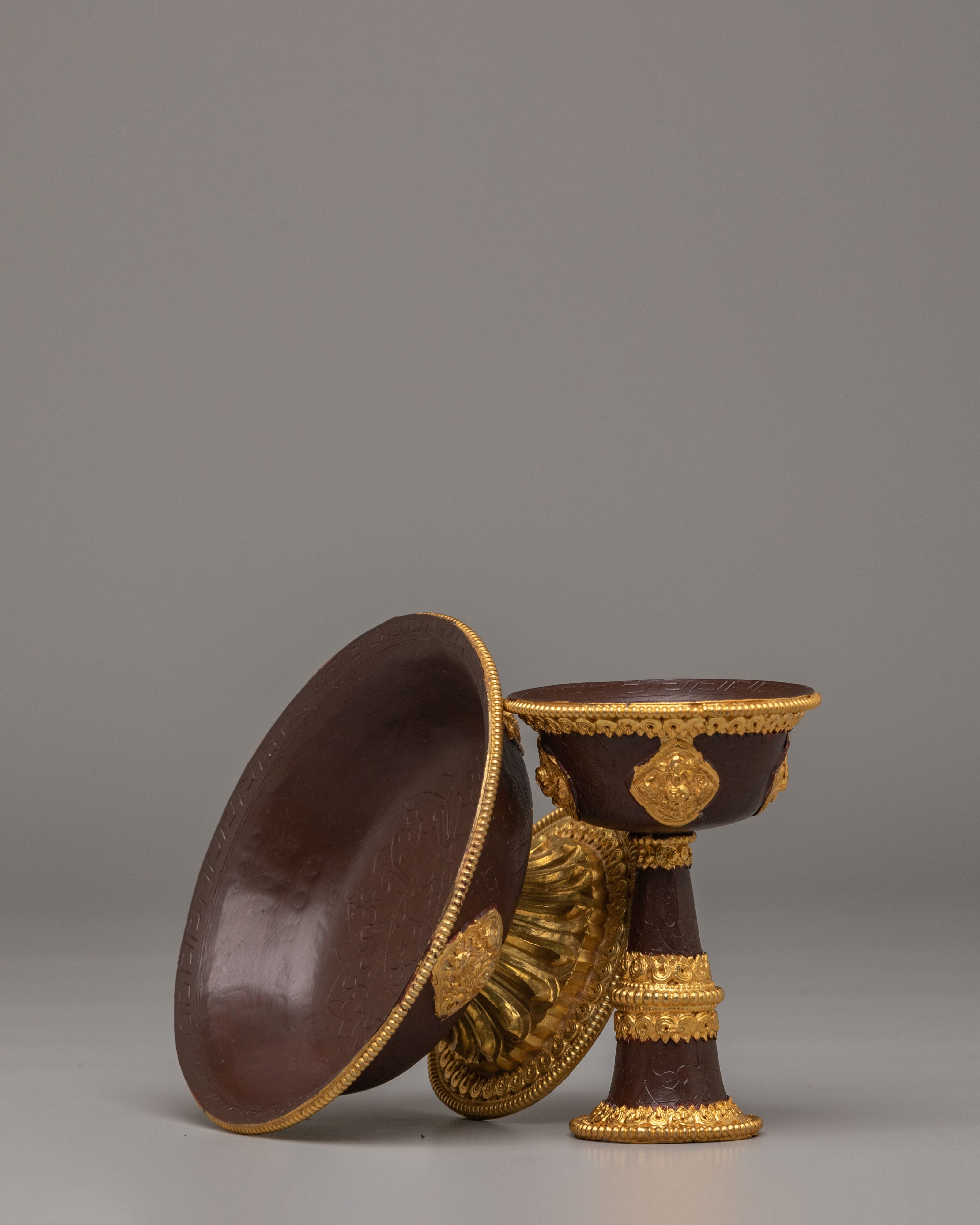 Tibetan Altar Serkyem Set | Copper Body with Electro Gold Plating