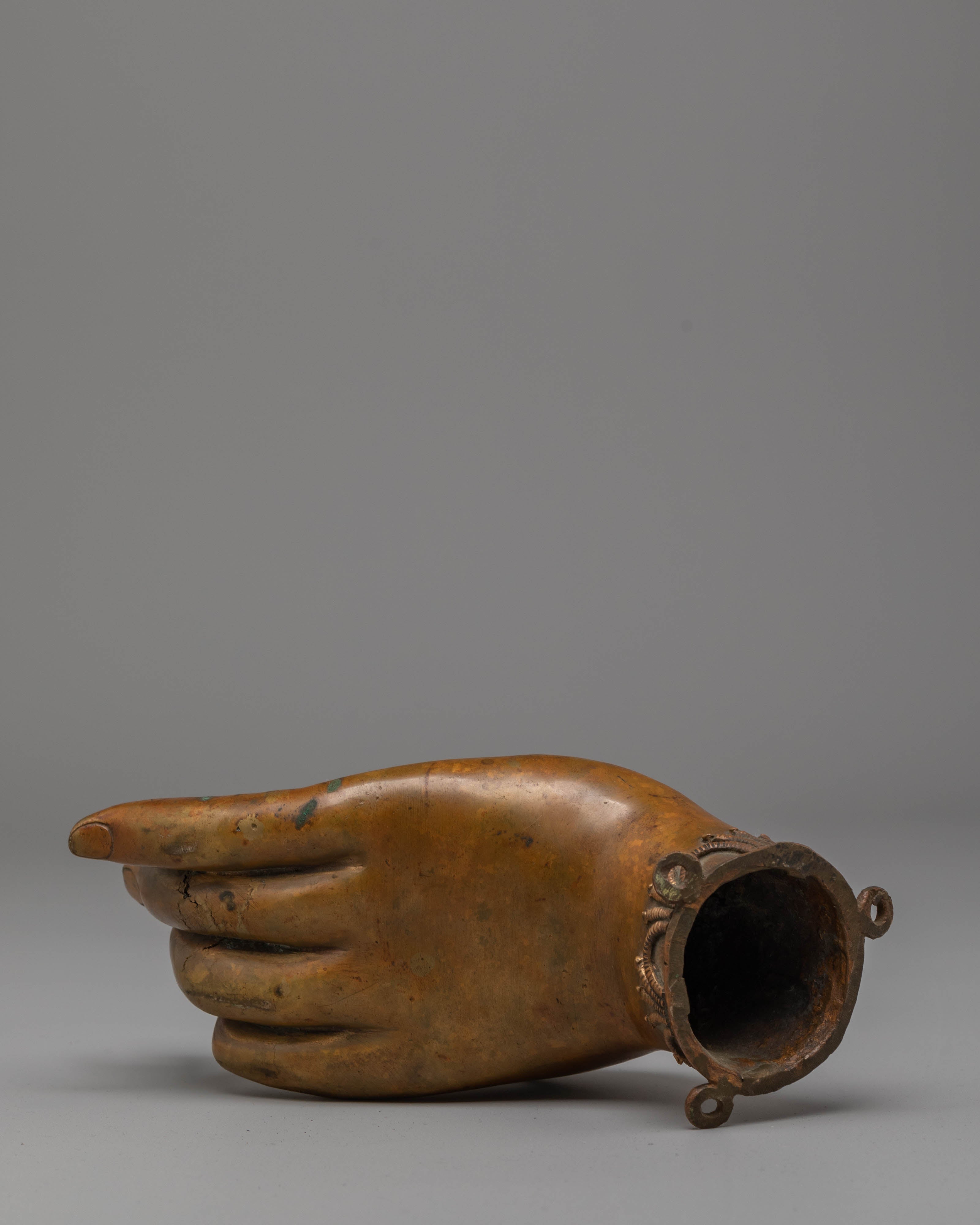Copper Buddha Hand Sculpture - Bhumisparsha Mudra