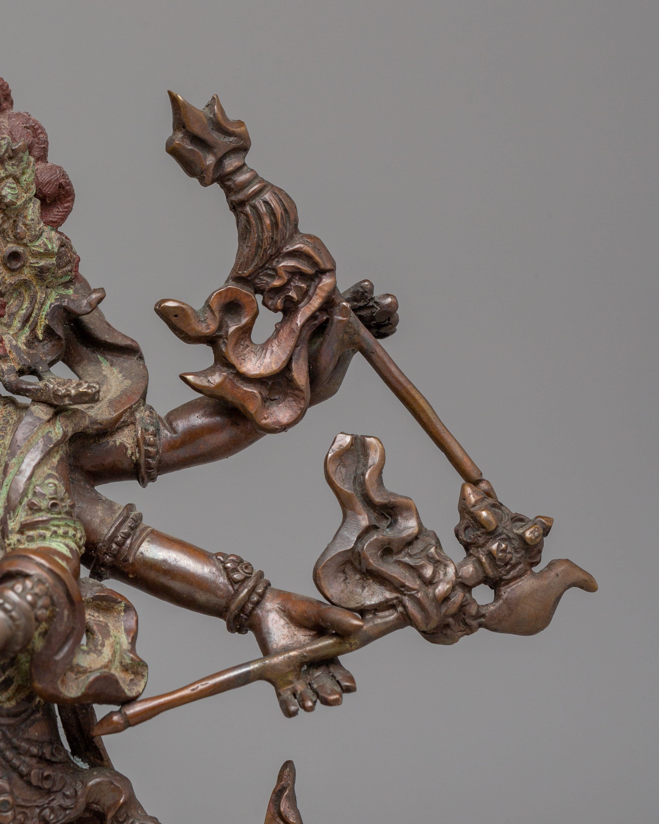 Traditional White Mahakala Statue | Himalayan Handmade Art