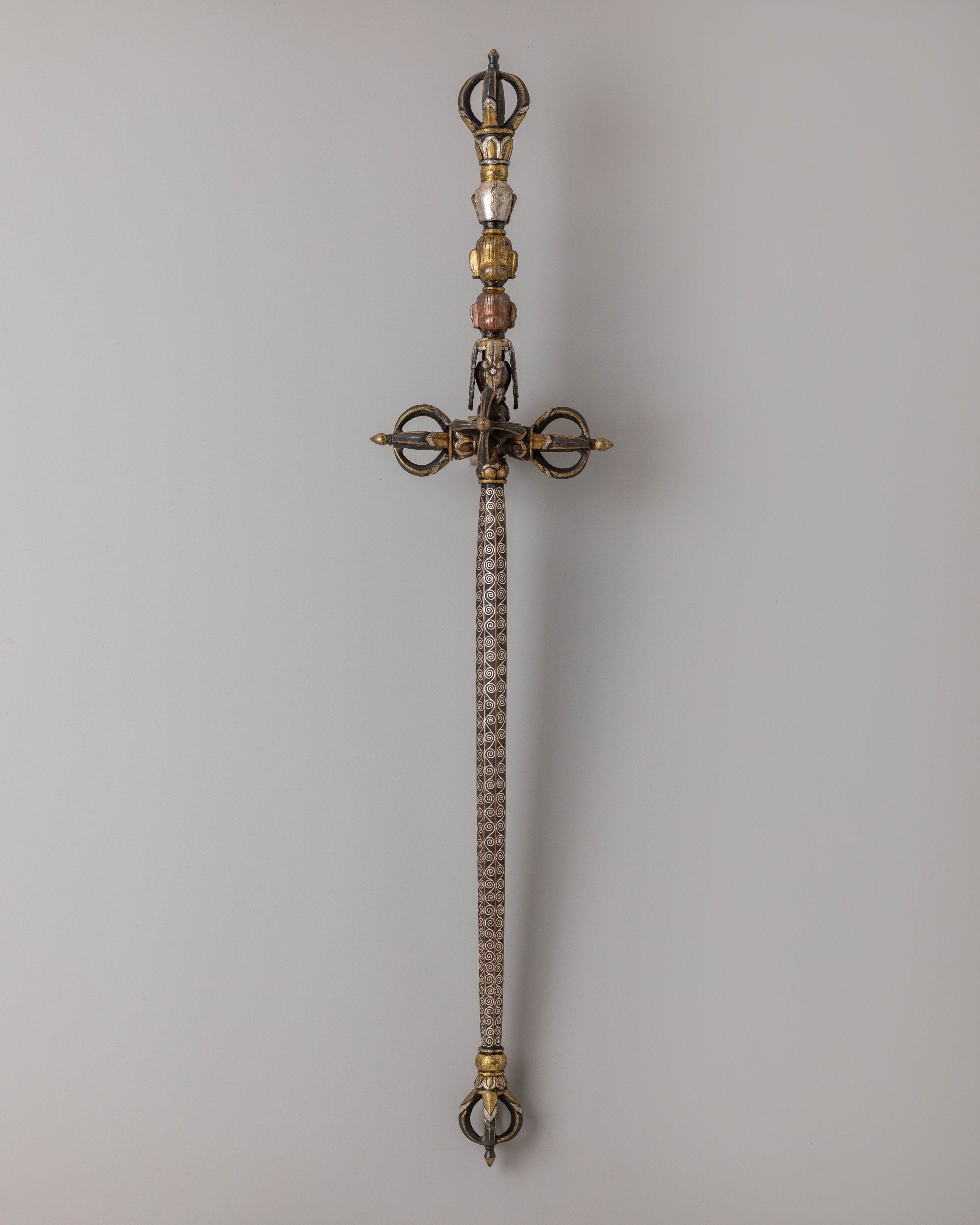 Handcrafted Khatvanga Staff | Sacred Buddhist Artifact for Meditation and Altar Display