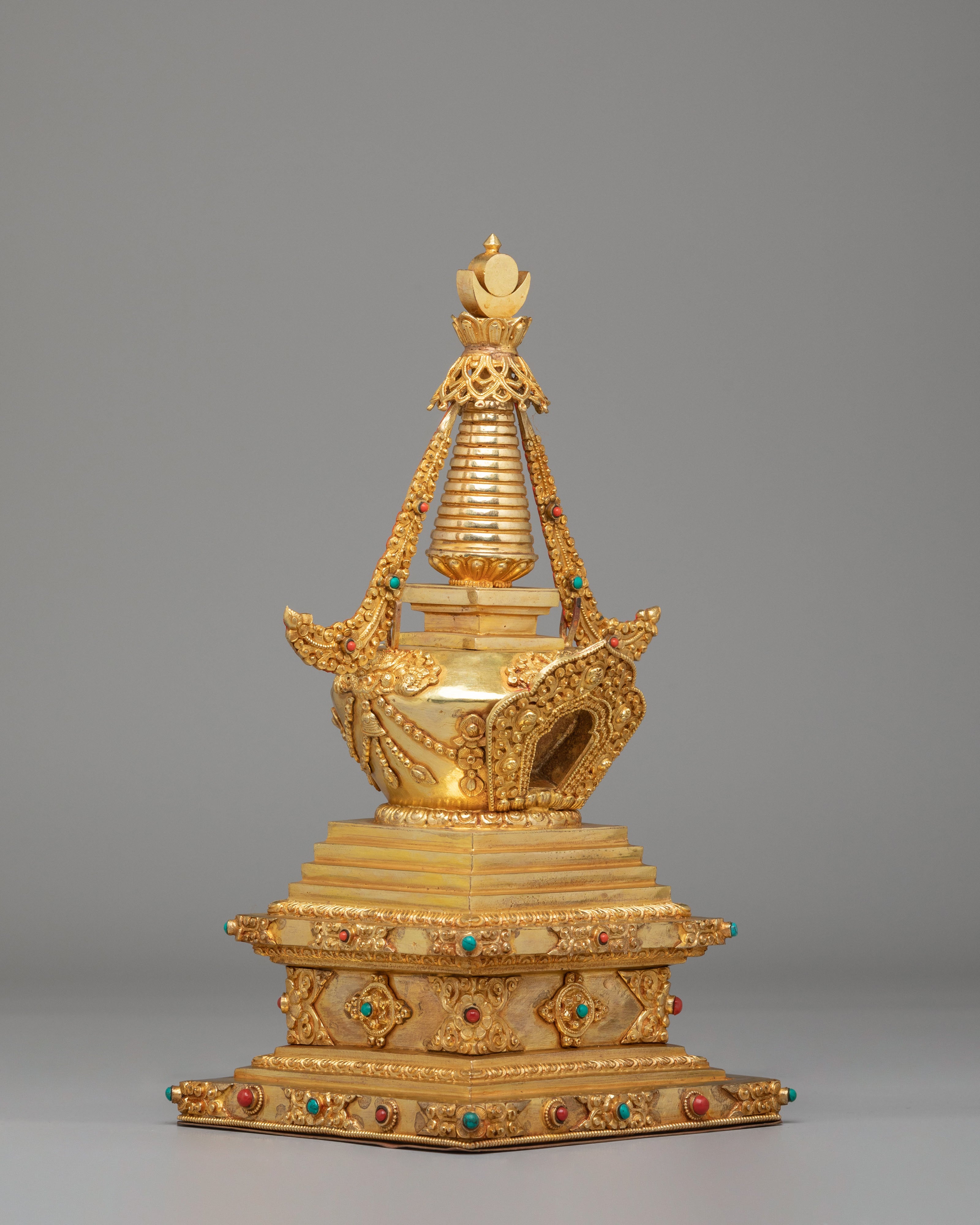 Traditional Altar Enlightenment Stupa | Handmade Tibetan Ritual Stupa