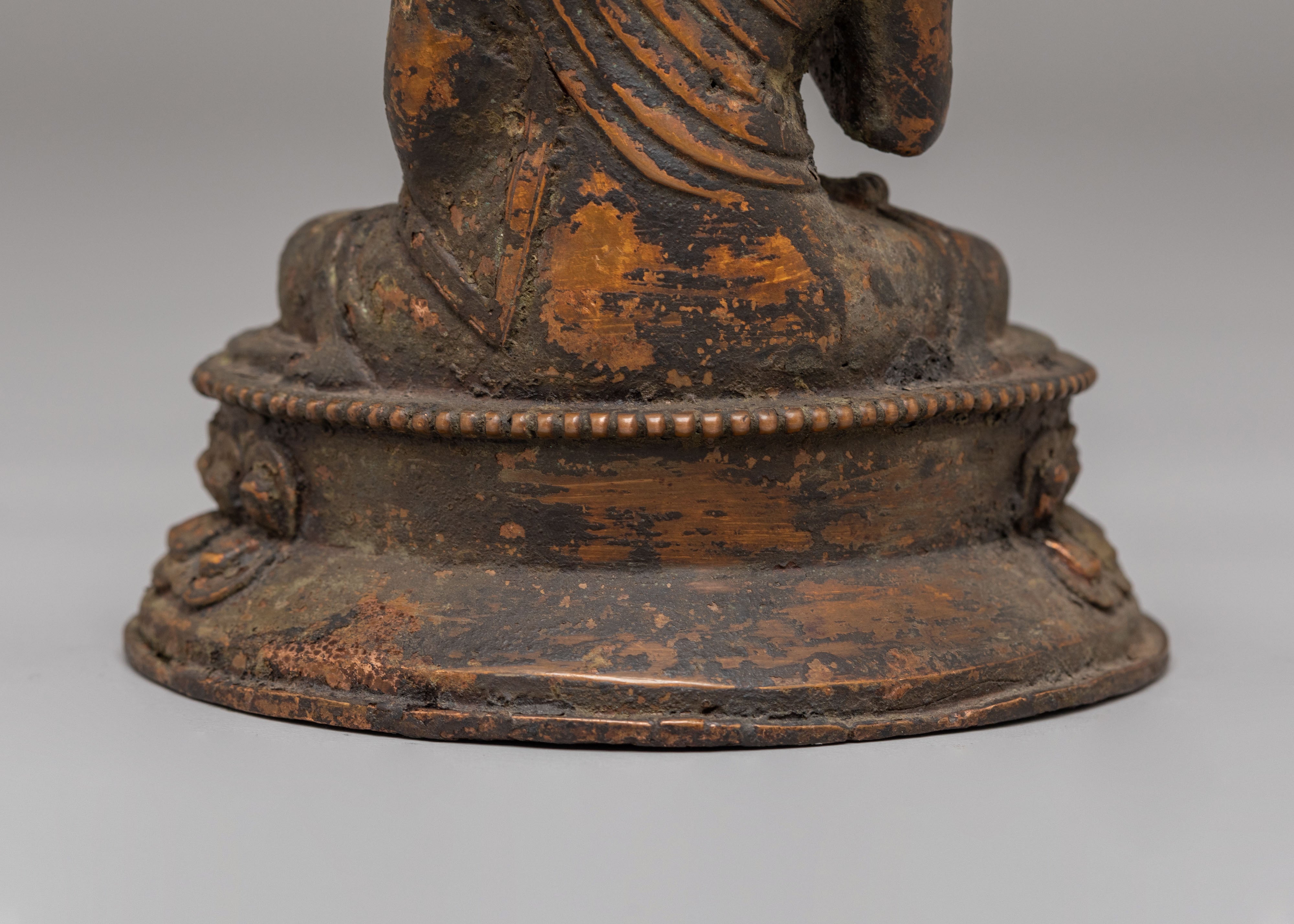 Spiritual Amoghasiddhi Sculpture | Handmade Buddhist Statue for Meditation