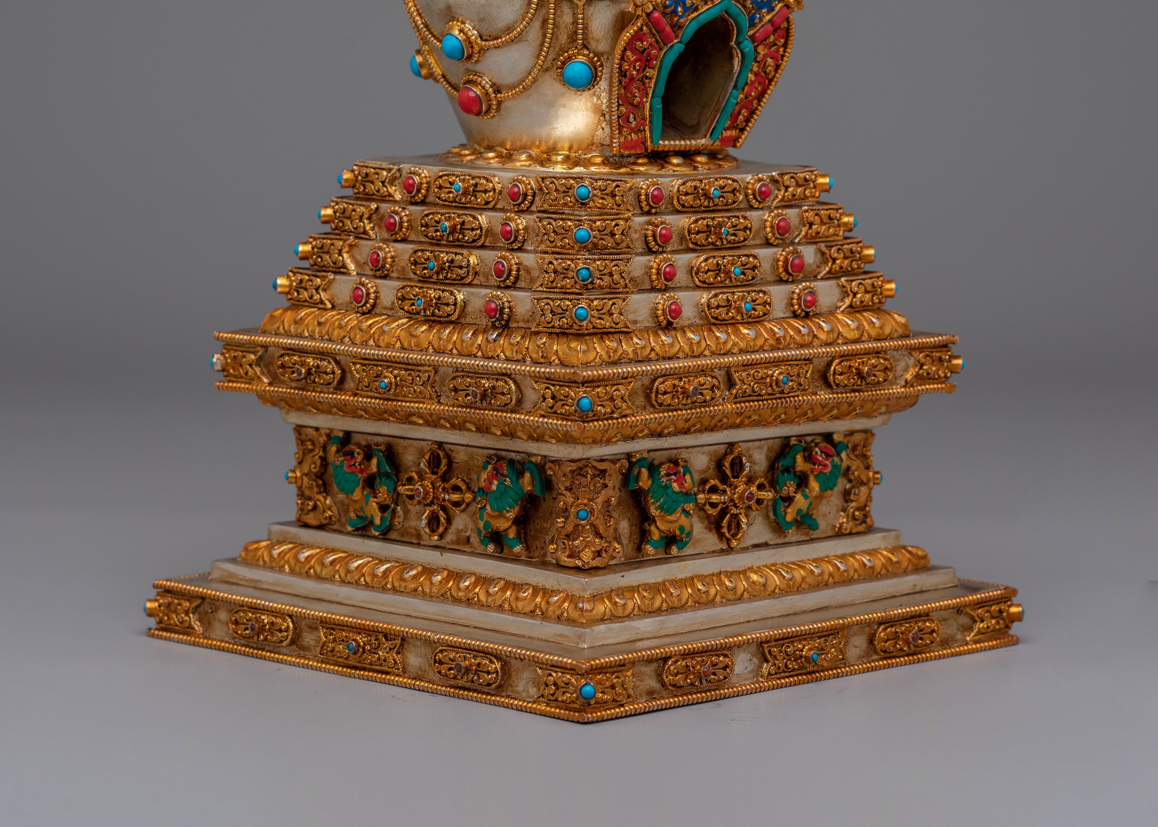 Jangchub Spiritual Stupa | Copper Body with Gold and Silver Plating