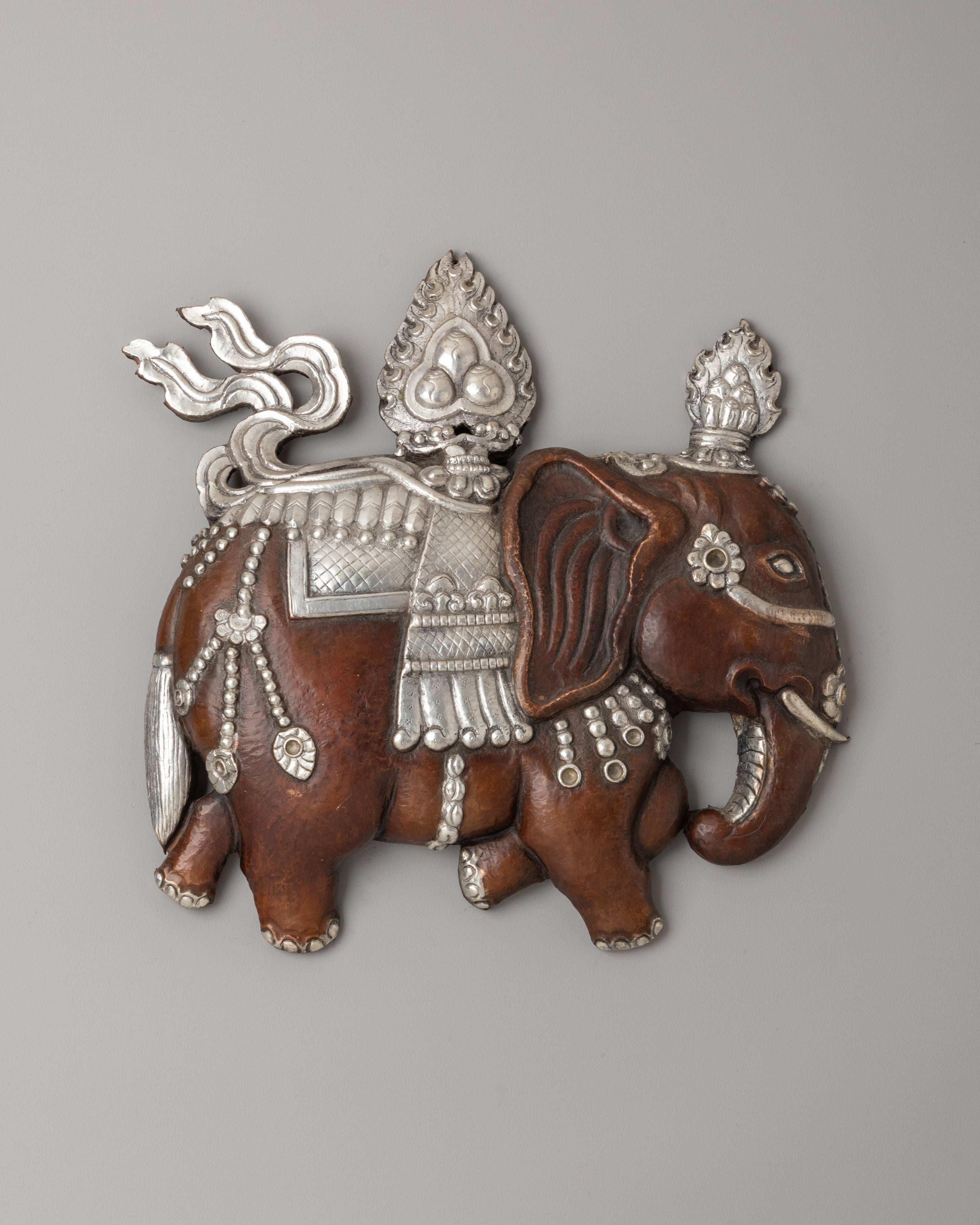 Traditional Elephant Wall Hanging | Handcrafted Oxidized Copper Art