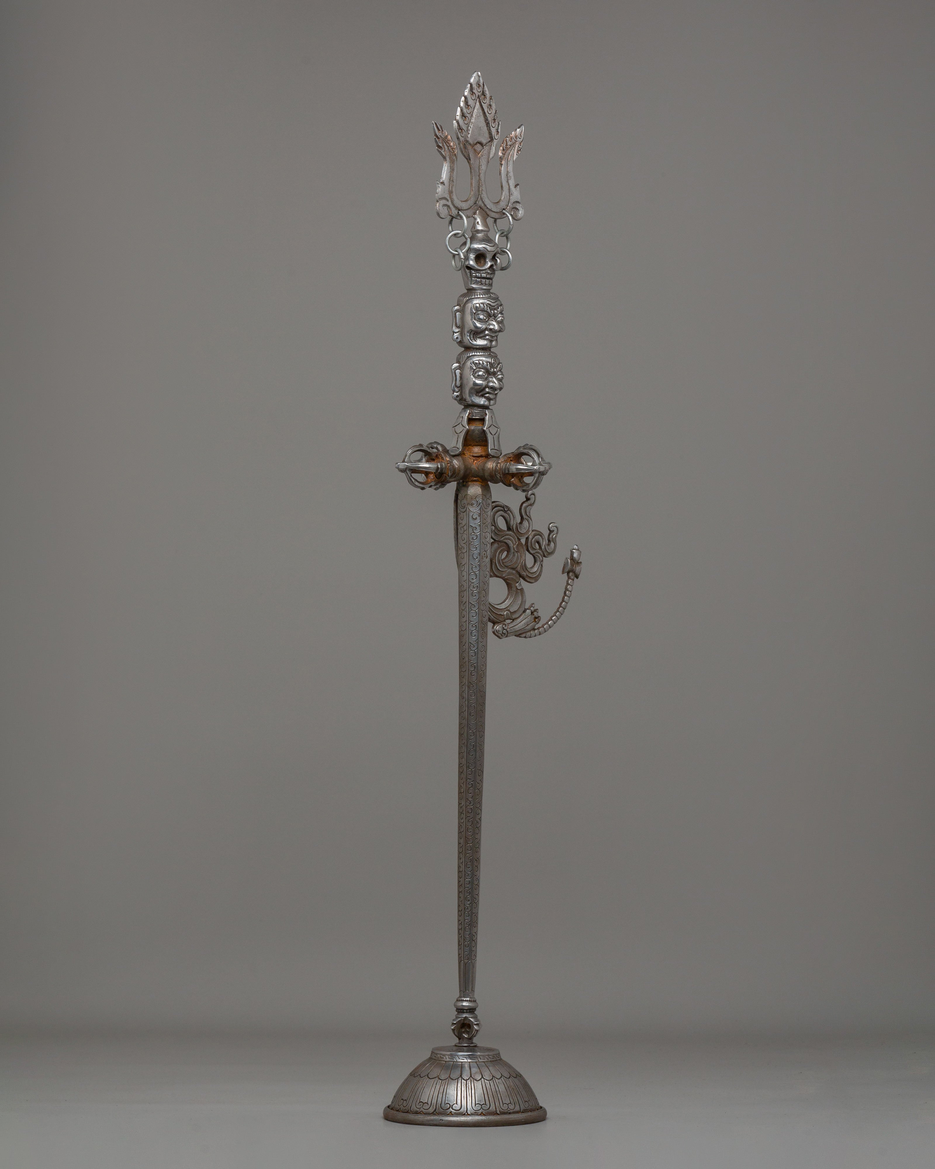 Traditional Khatvanga Ritual Staff | Sacred Tibetan Tantric Tool