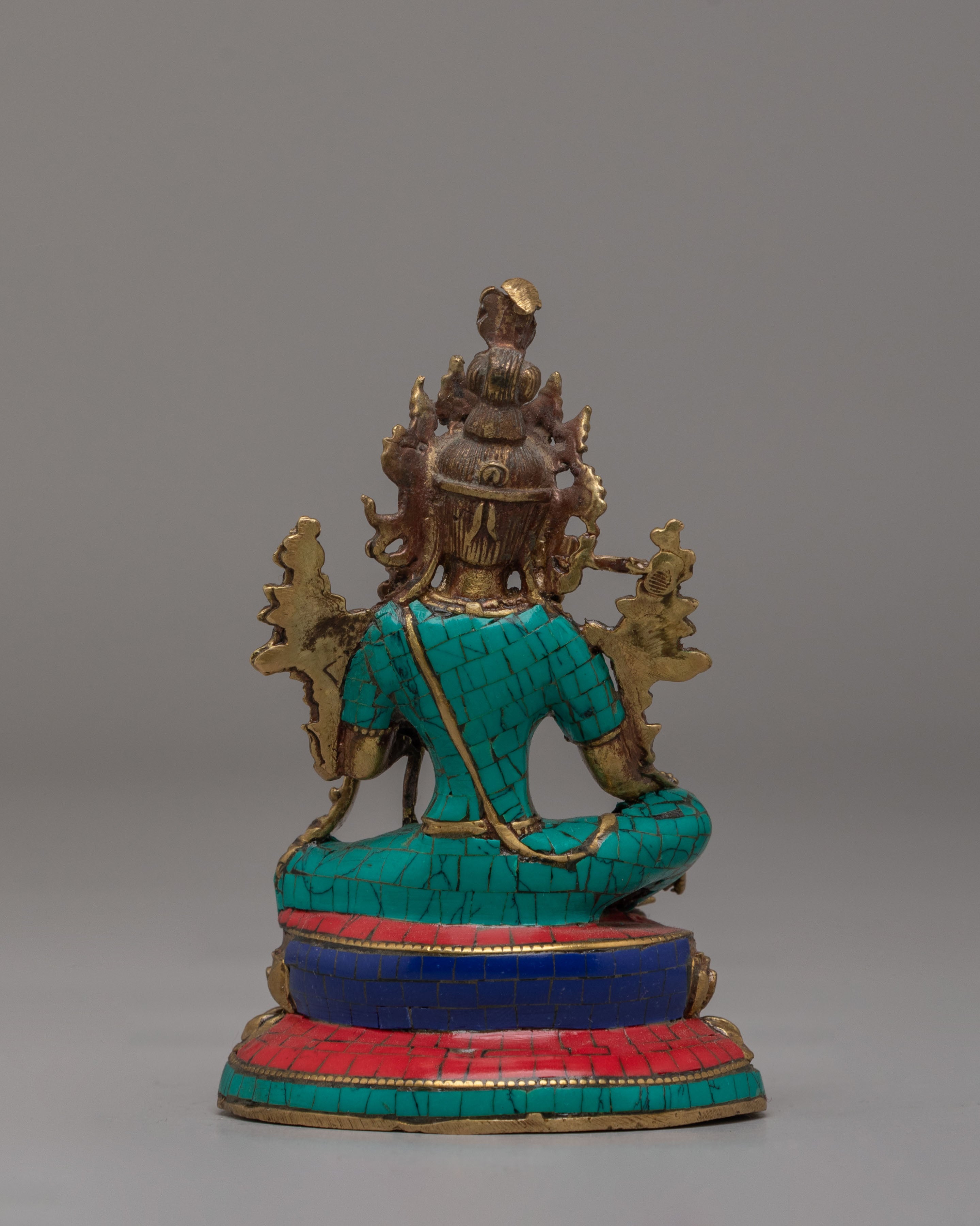 Handcrafted Green Tara Deity Statue | Tibetan Goddess Figurine for Meditation & Spiritual Decor