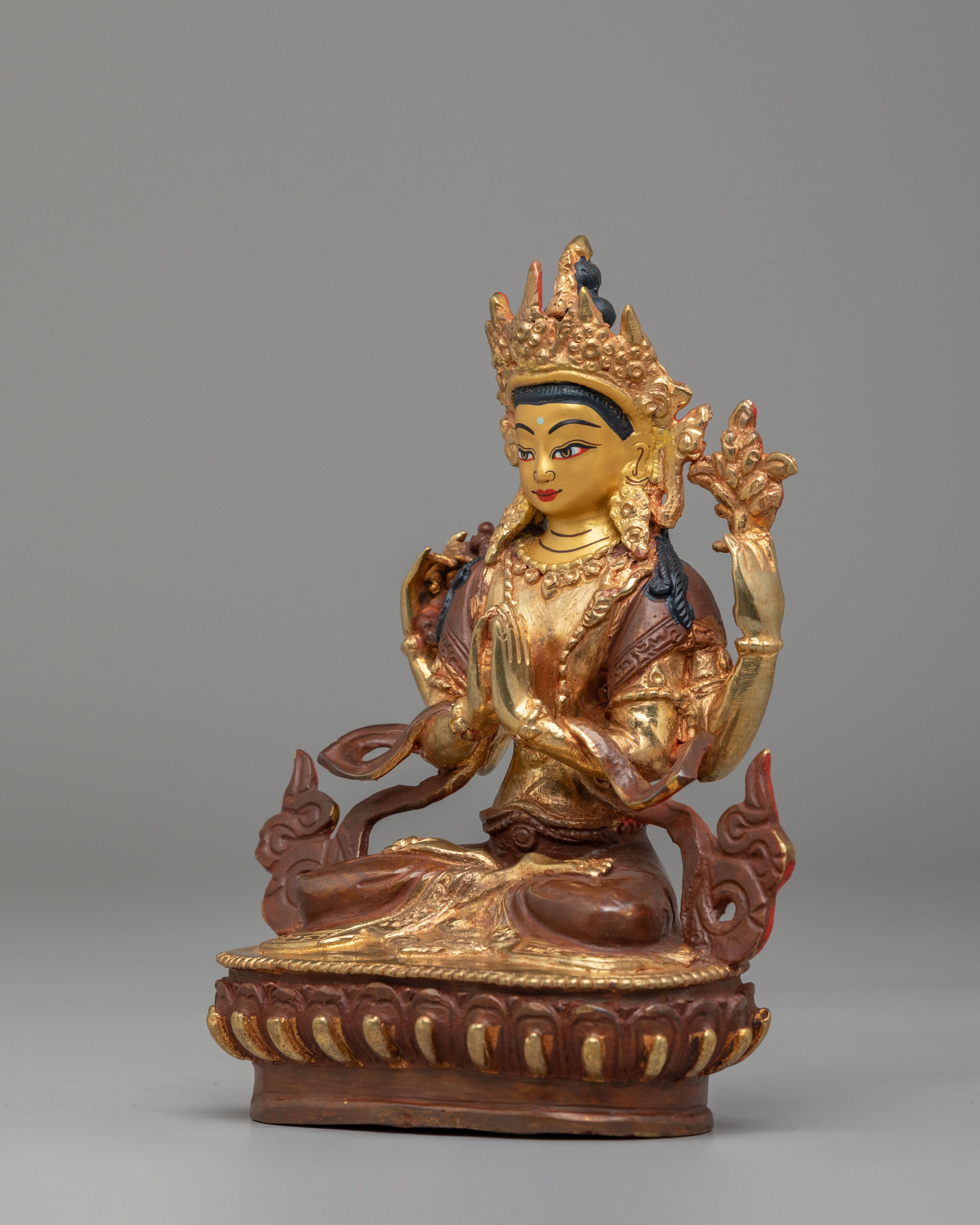 Four-Armed Chenrezig Himalayan Statue | Handcrafted Spiritual Decor