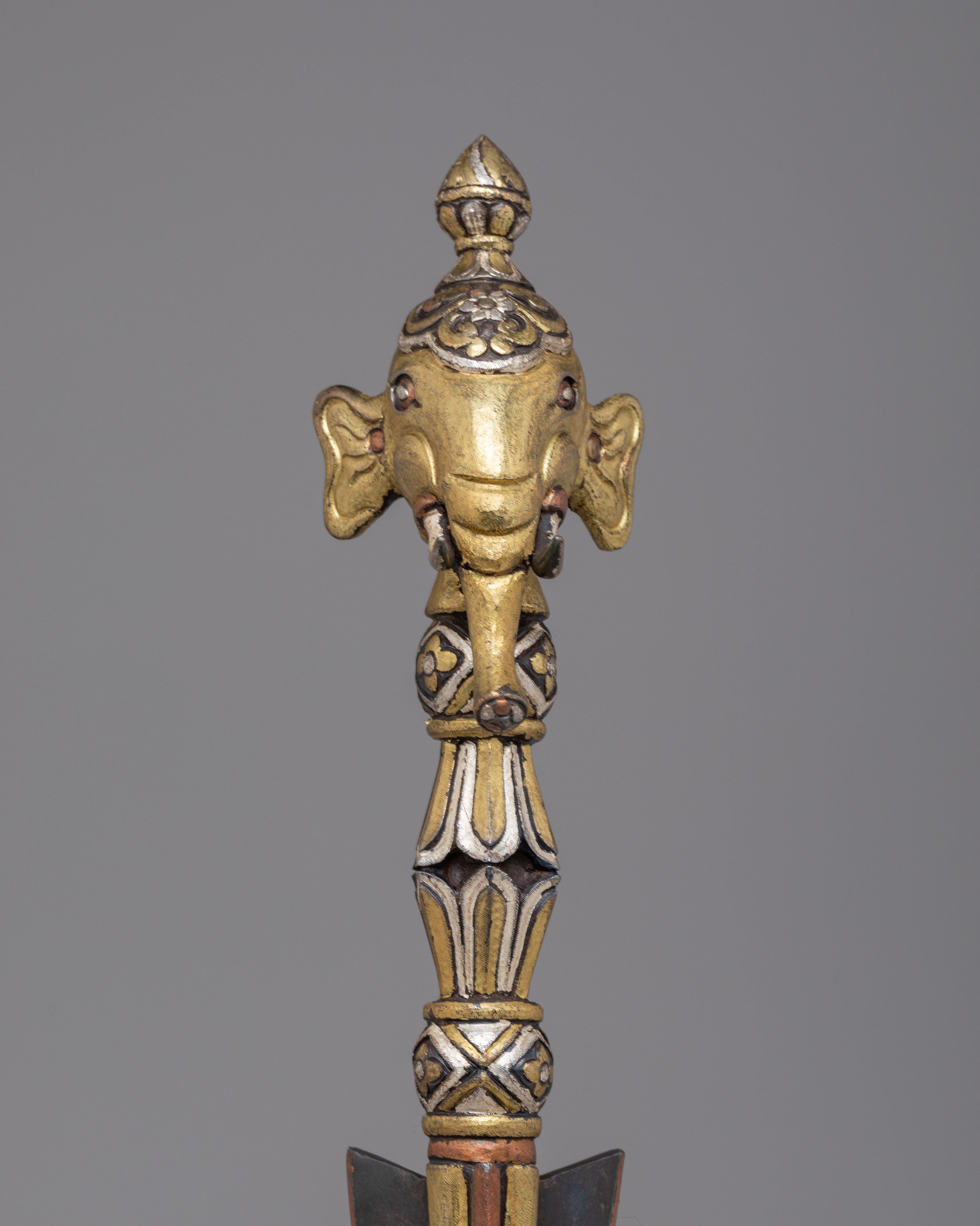 Phurba Ritual Dagger with Elephant Motif | A Sacred Tibetan Dagger