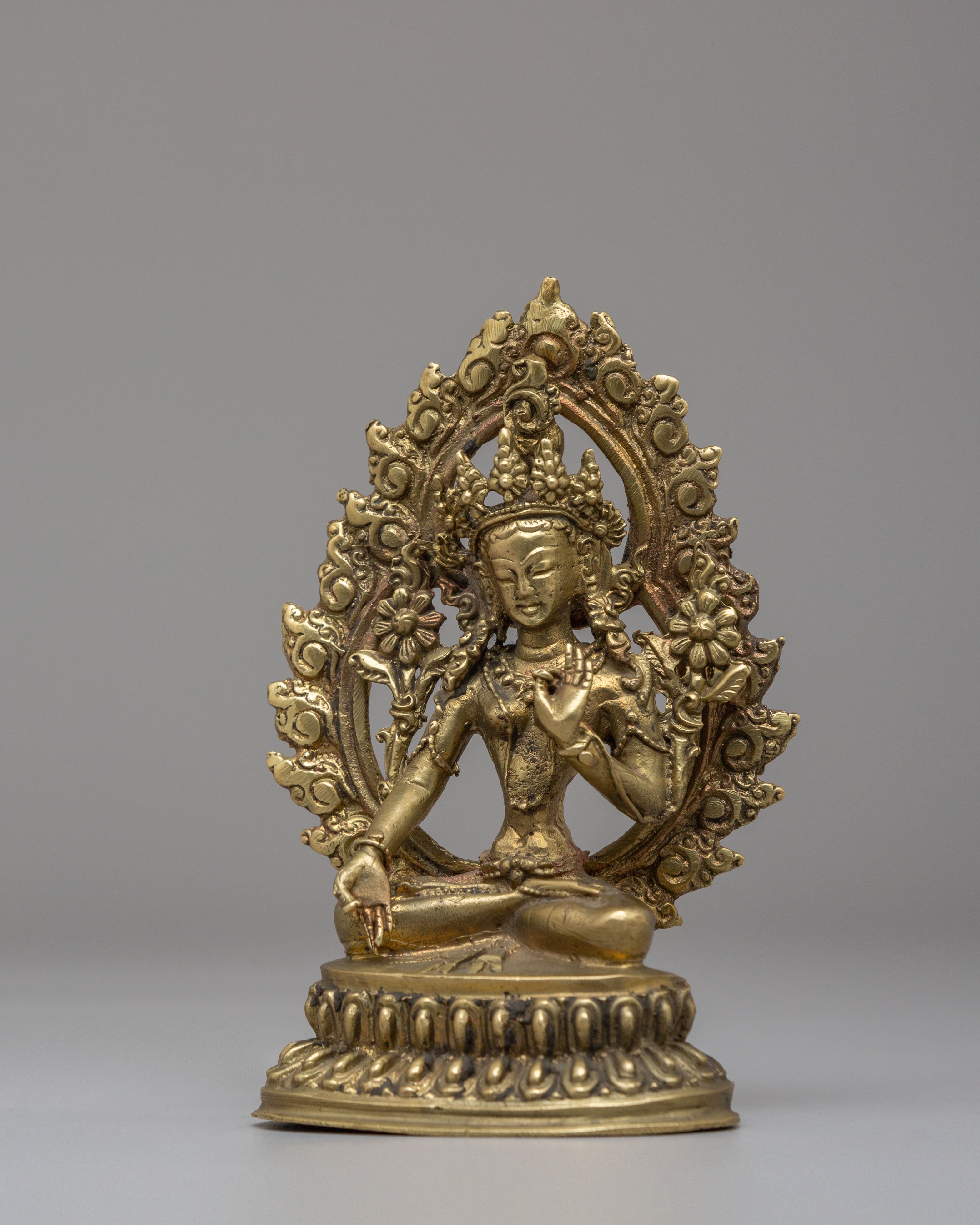 White Tara Deity Statue | Brass Buddhist Altar Decor