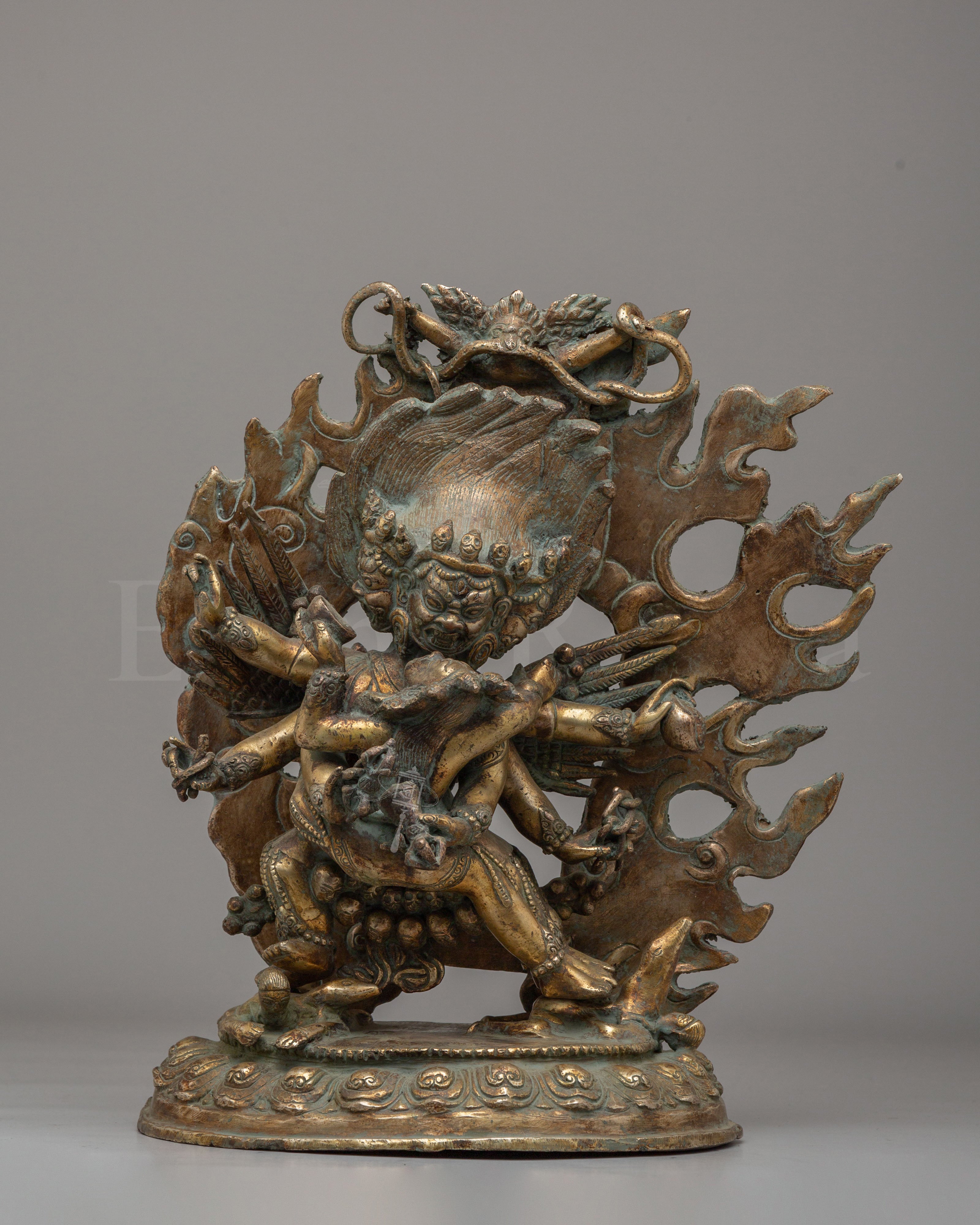 Mahakala With Consort Statue 
