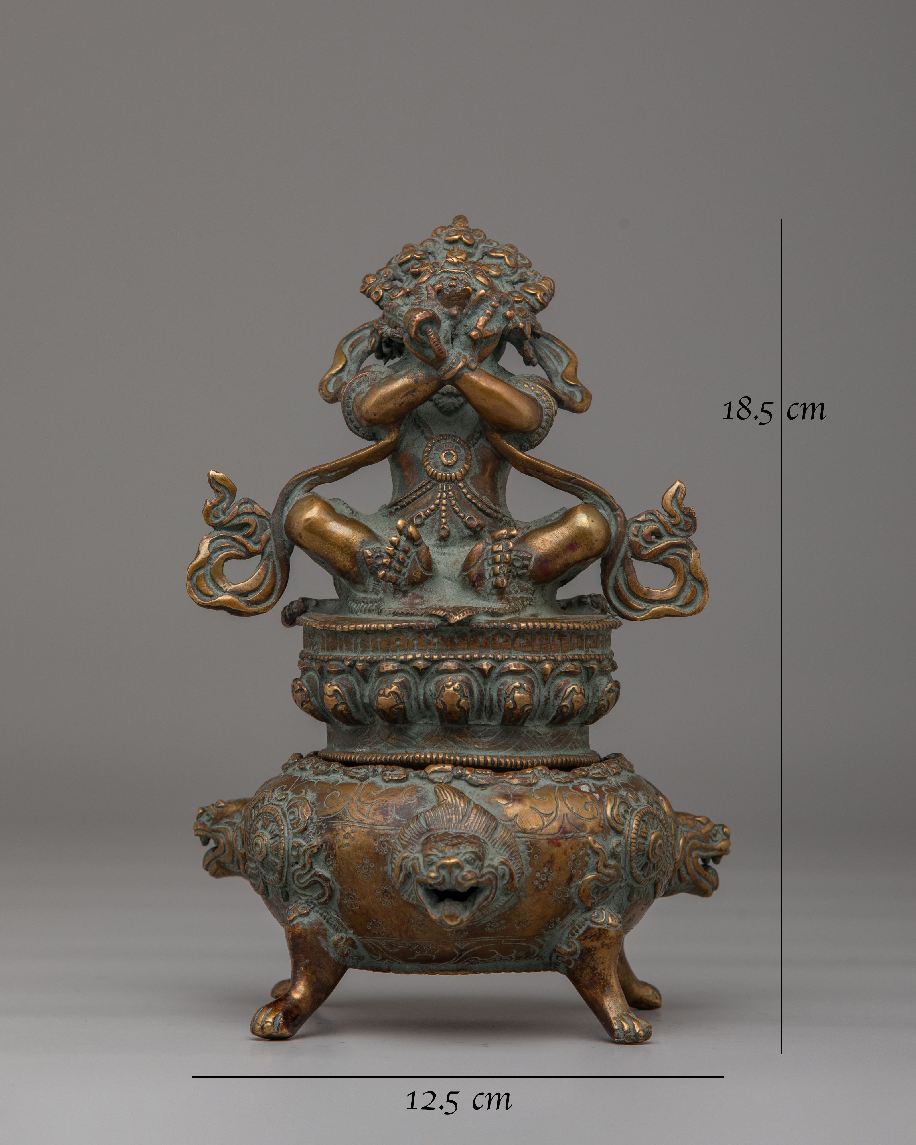 Handcrafted Traditional Vajradhaka | Copper Statue with Antique Finish