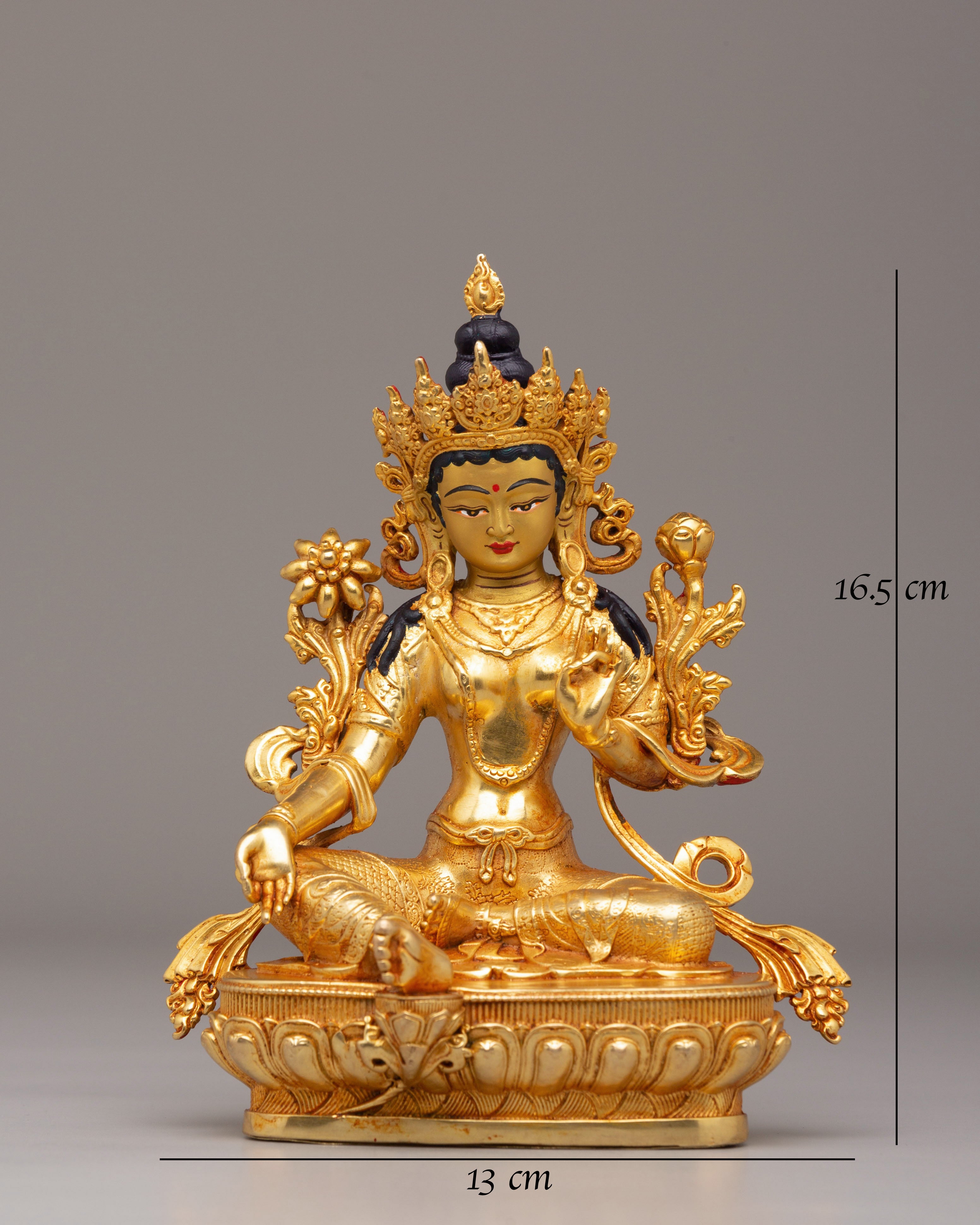 Handmade Green Tara Buddhist Statue | Serene Figure for Meditation & Spiritual Decor