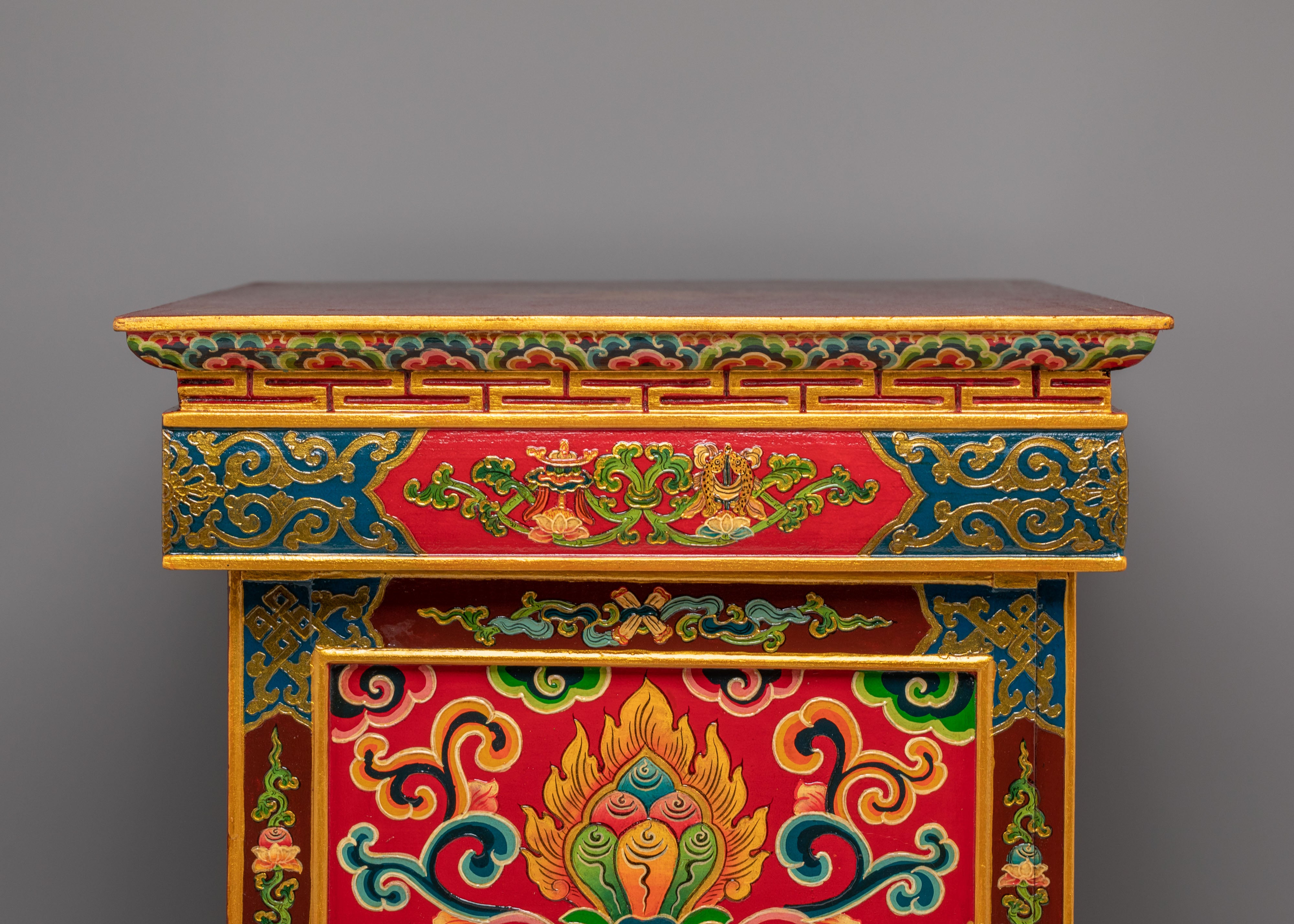 Handcrafted Wooden Folding Table | Tibetan Buddhist Altar Furniture