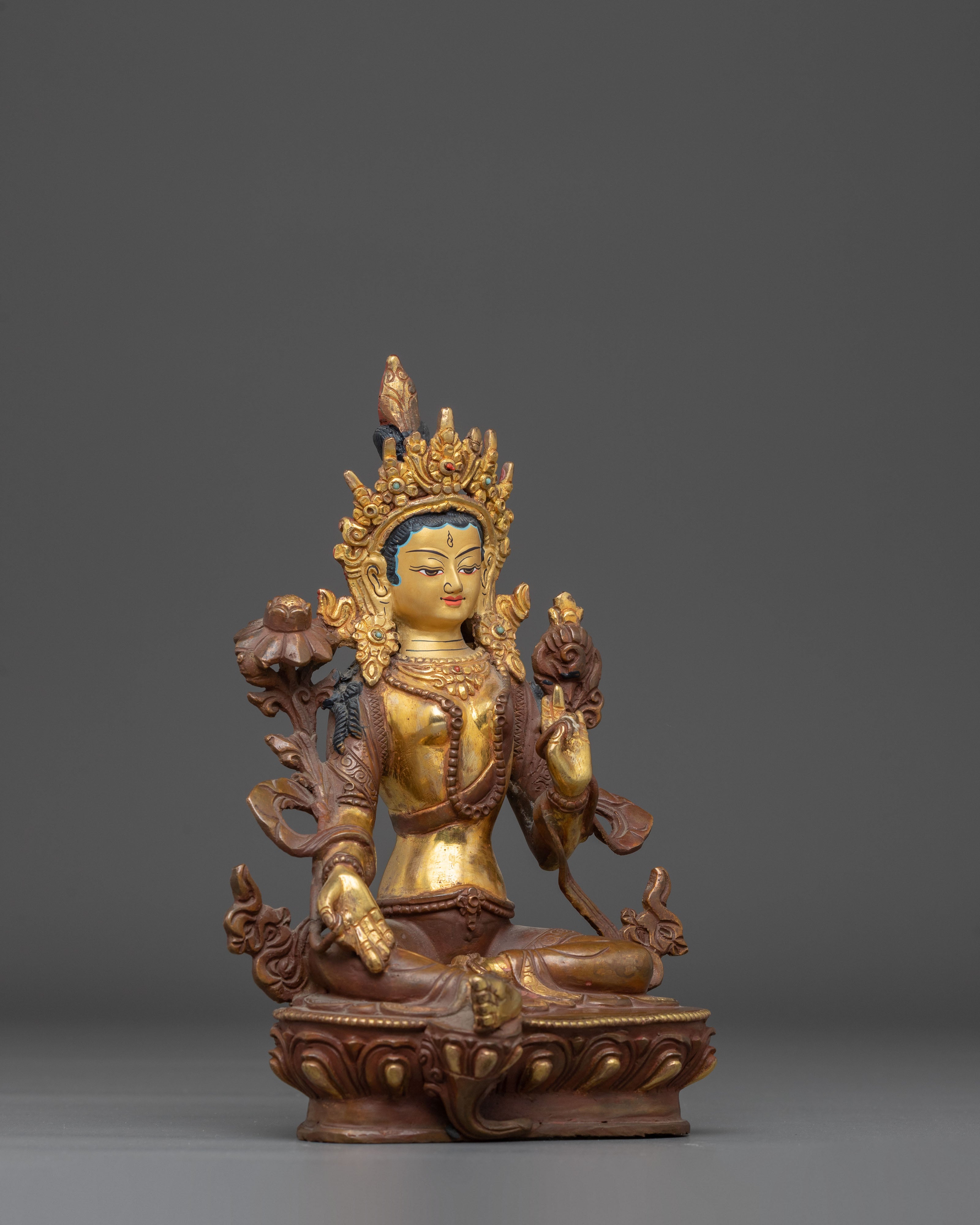 Green Tara Divine Figurine | Tibetan Artwork