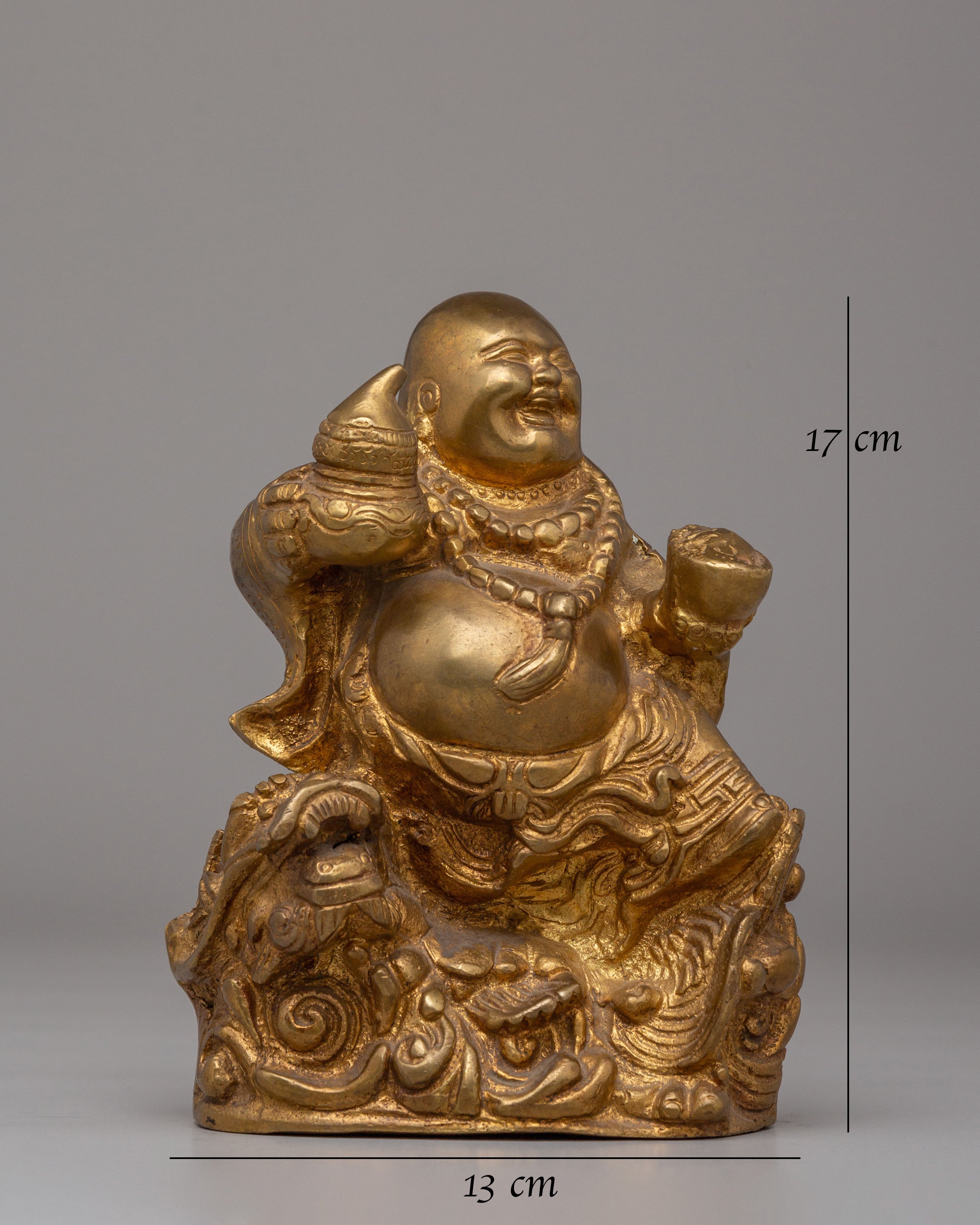 Handmade Laughing Buddha Statue | Brass Happy Buddha for Home Decor and Prosperity