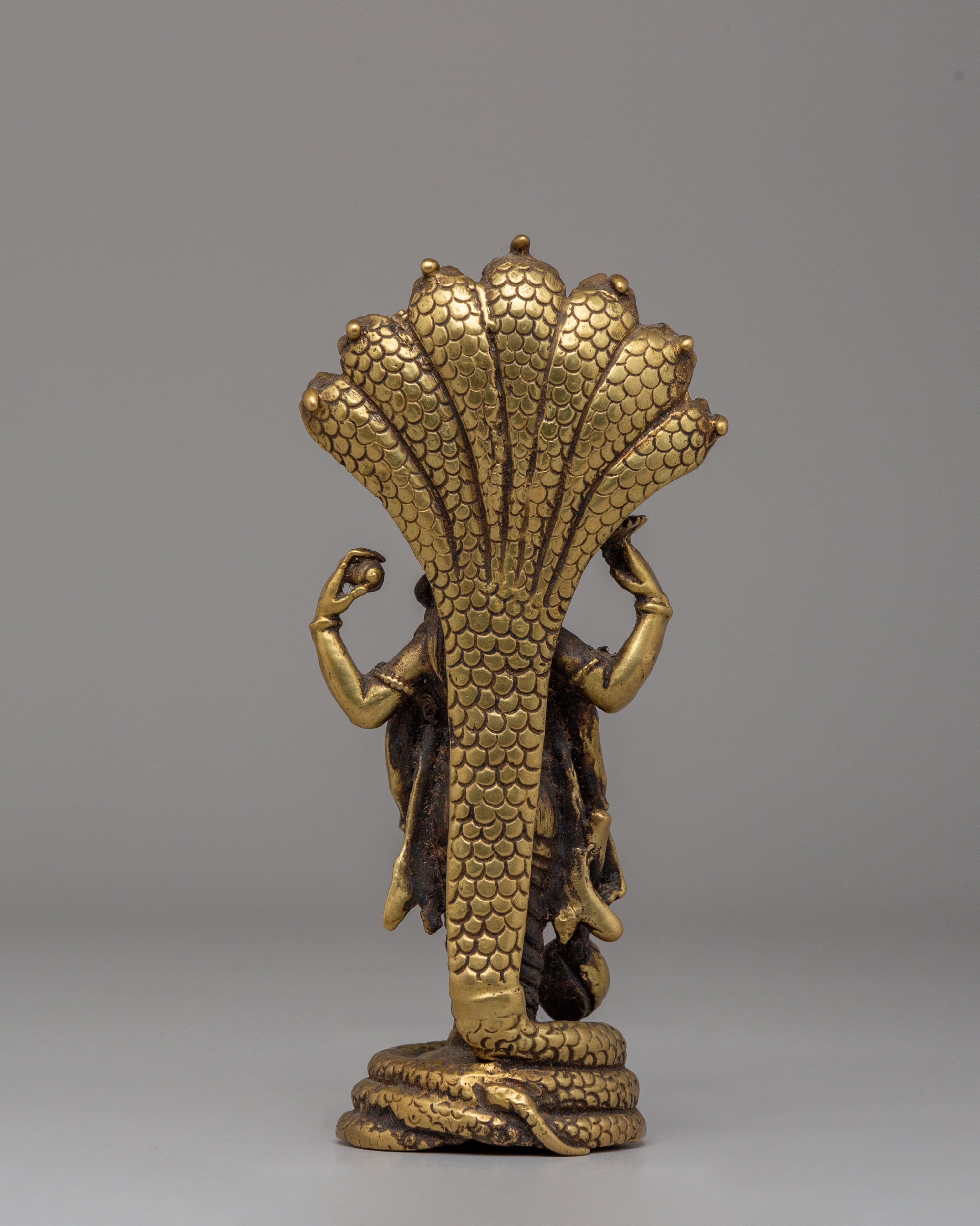 Spiritual Protector Lord Vishnu Statue | Handcrafted Brass Sculpture