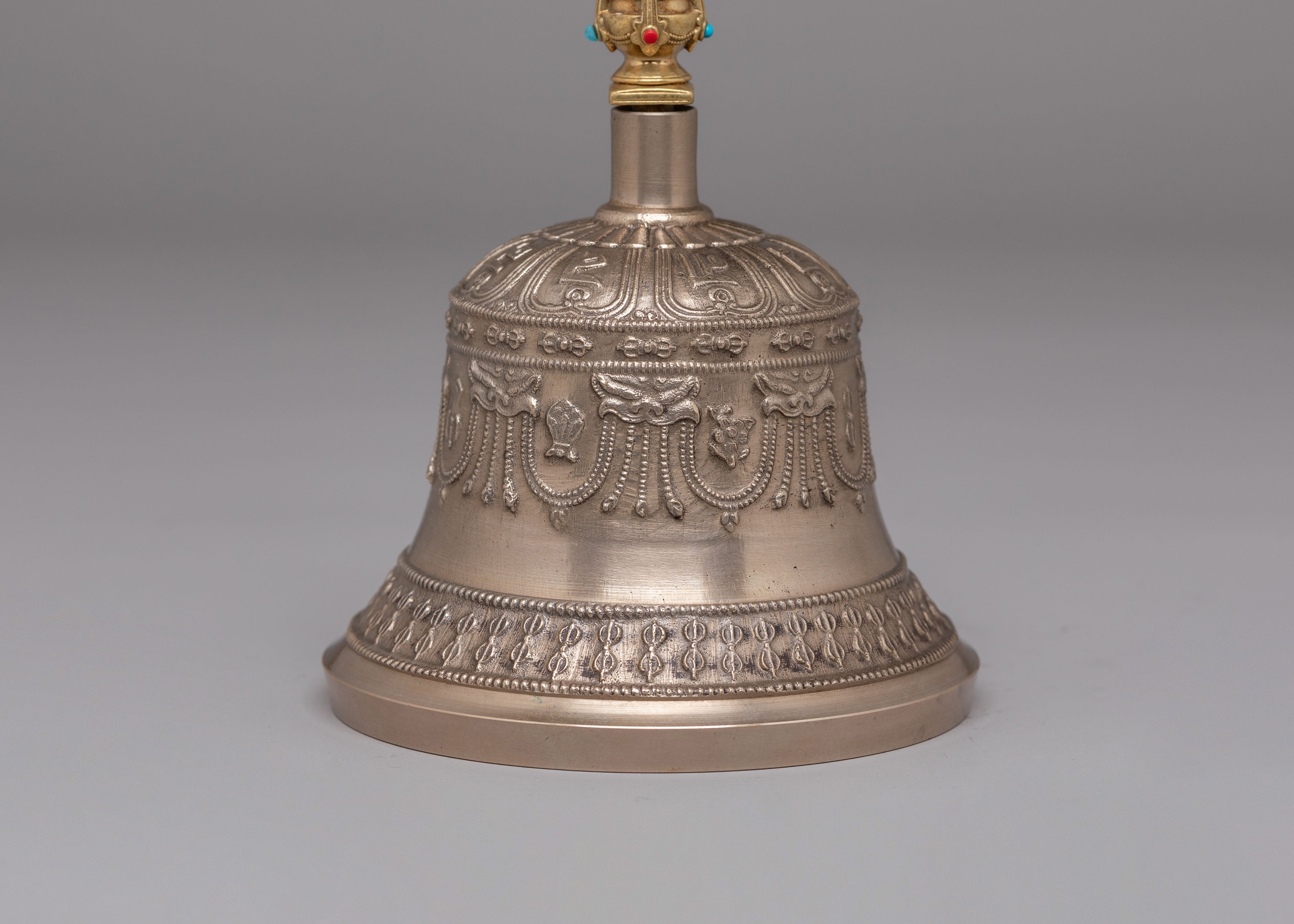 Traditional Tibetan Ritual Bell and Vajra Set | Handcrafted Altar Tools