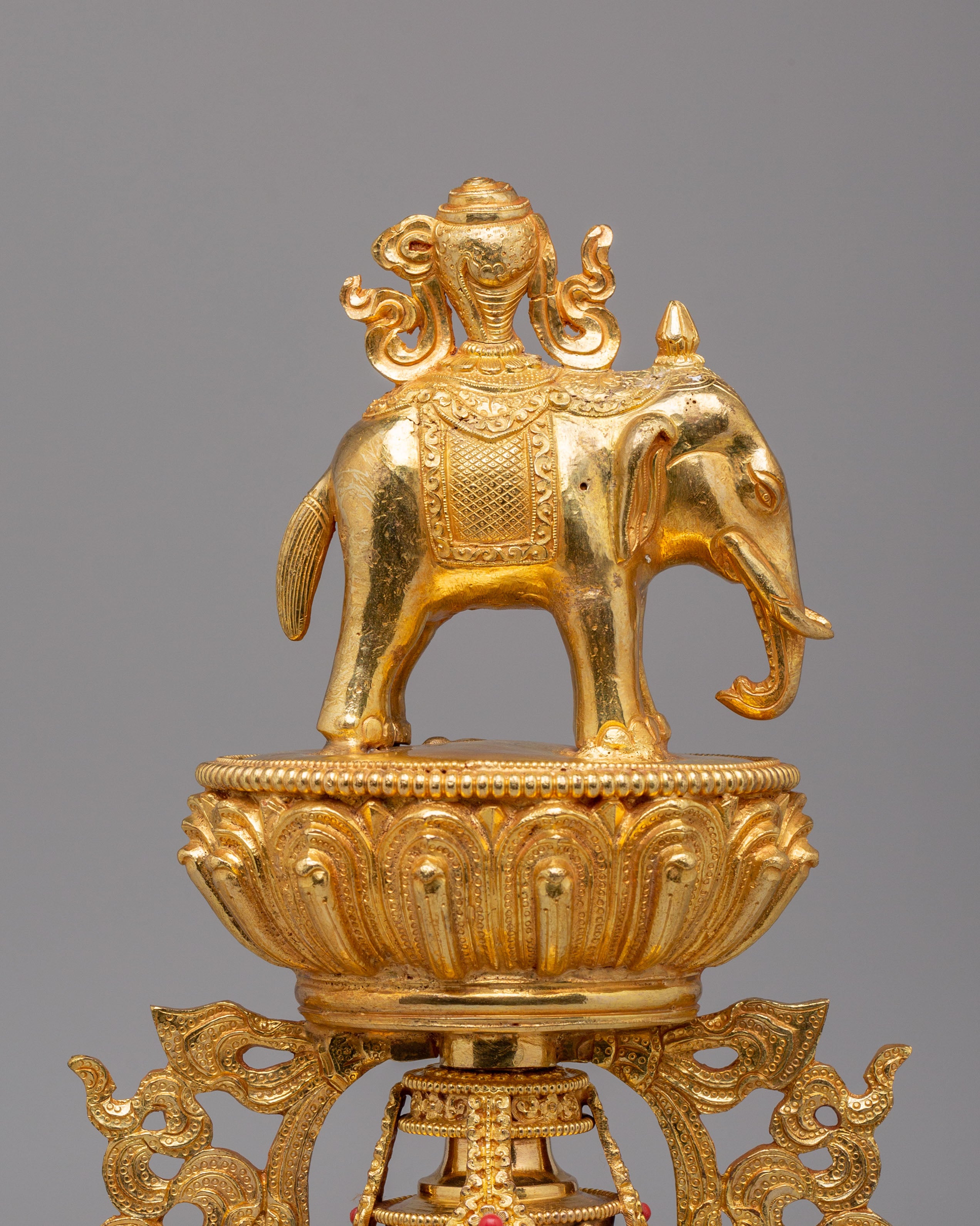 Handcrafted Chakravartin Possessions Sculpture | Sacred Buddhist Artwork for Meditation