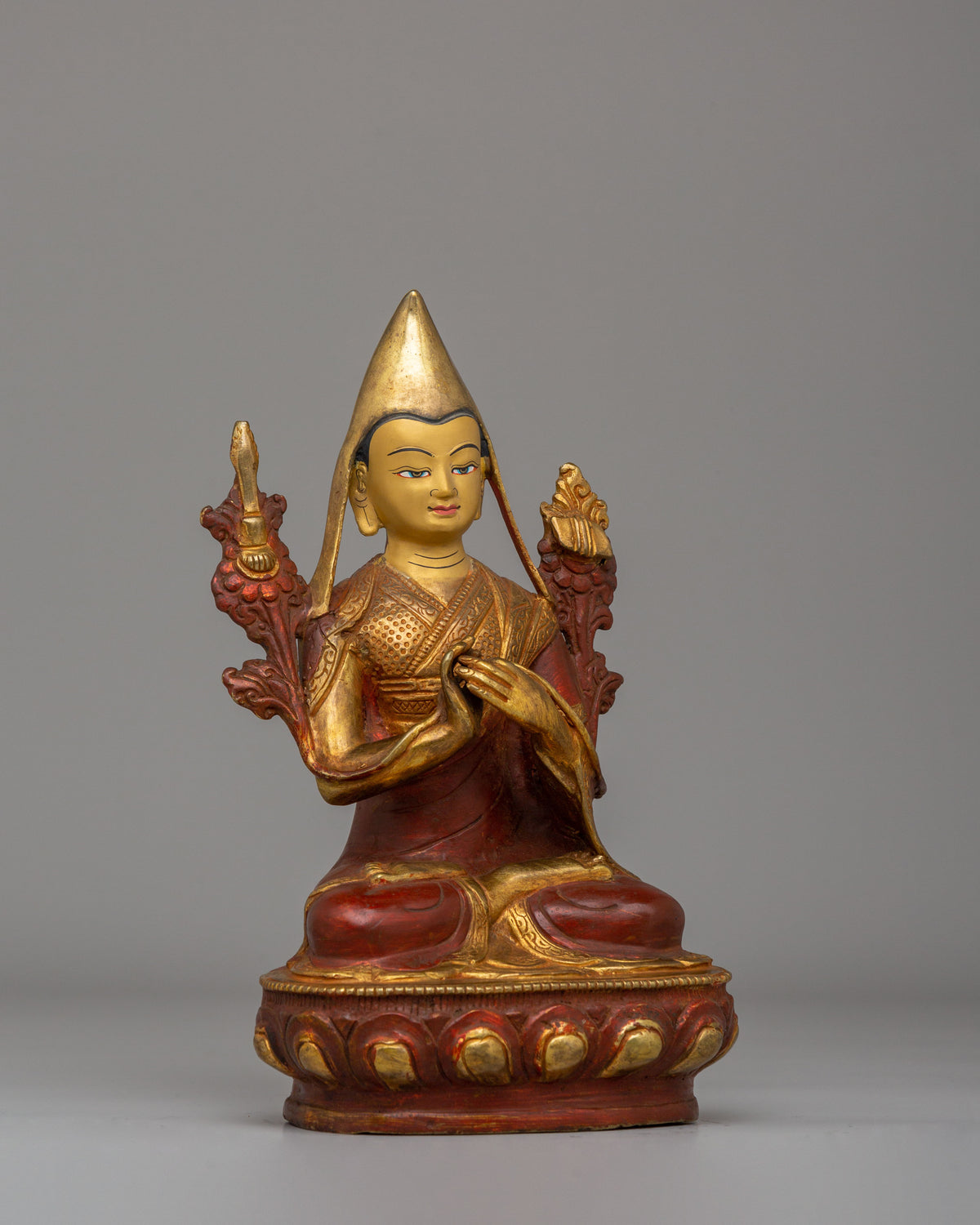 Handcrafted Tsongkhapa Set Statue | Tibetan Buddhist Master