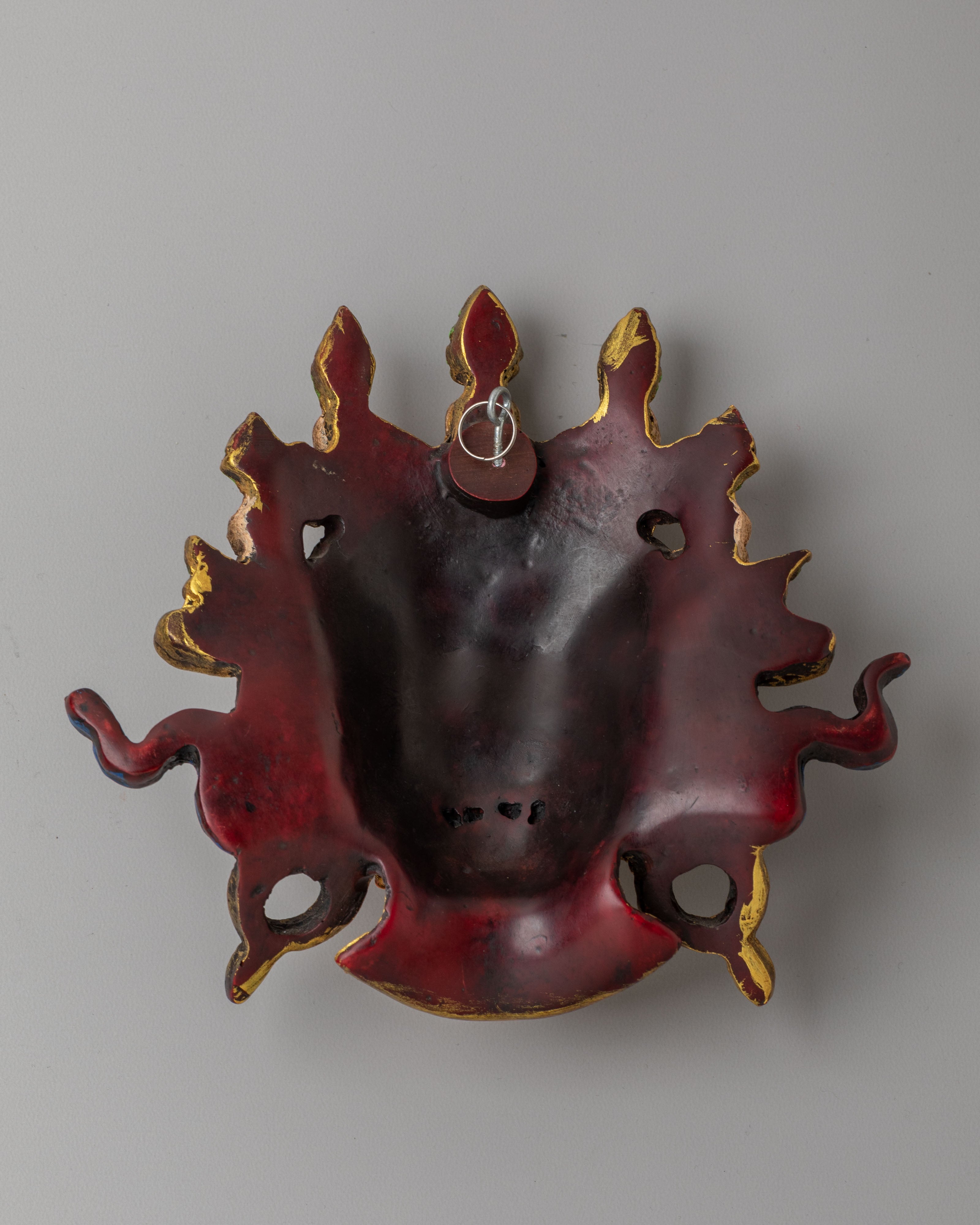 Handcrafted Bhairav Wall Hanging | Wrathful Deity Protection Mask for Sacred Space