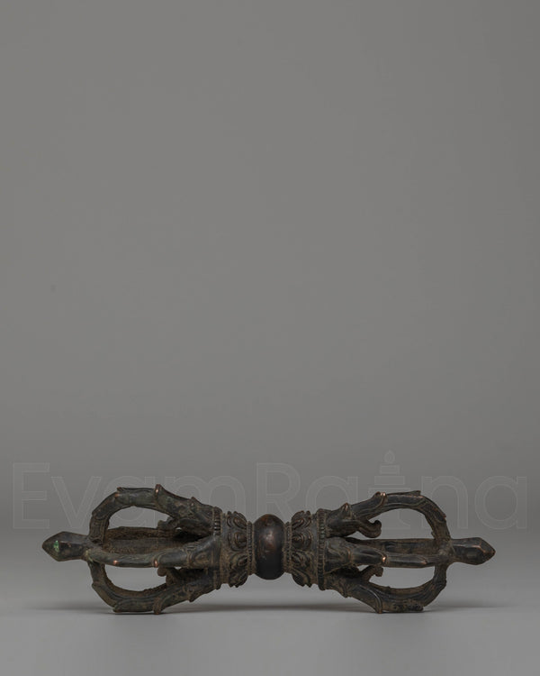 Tibetan Buddhist Vajra Dorje | Handcrafted Iron Vajra for Spiritual Protection and Meditation