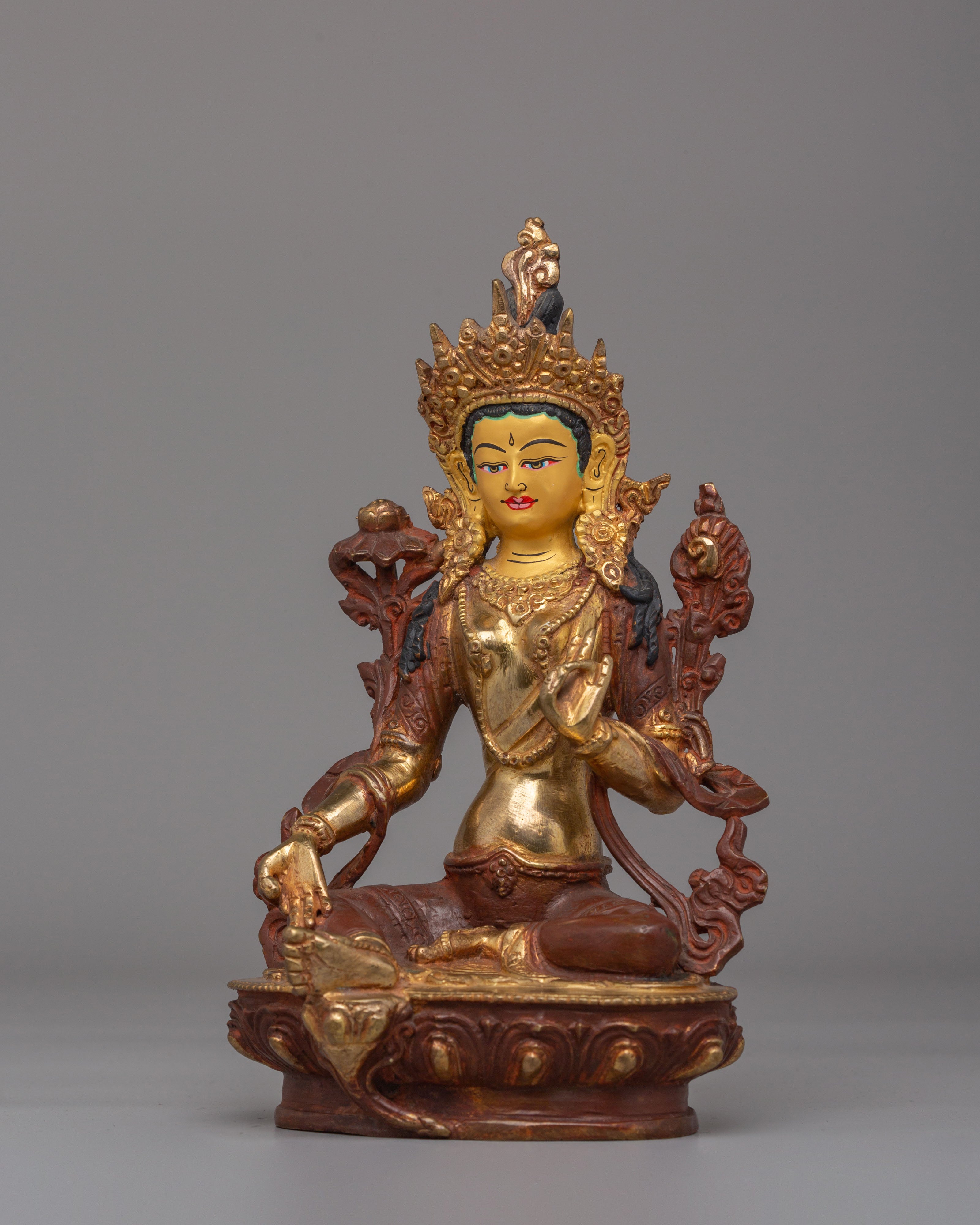 Green Tara Sculpture for Healing | Tara Goddess Statue
