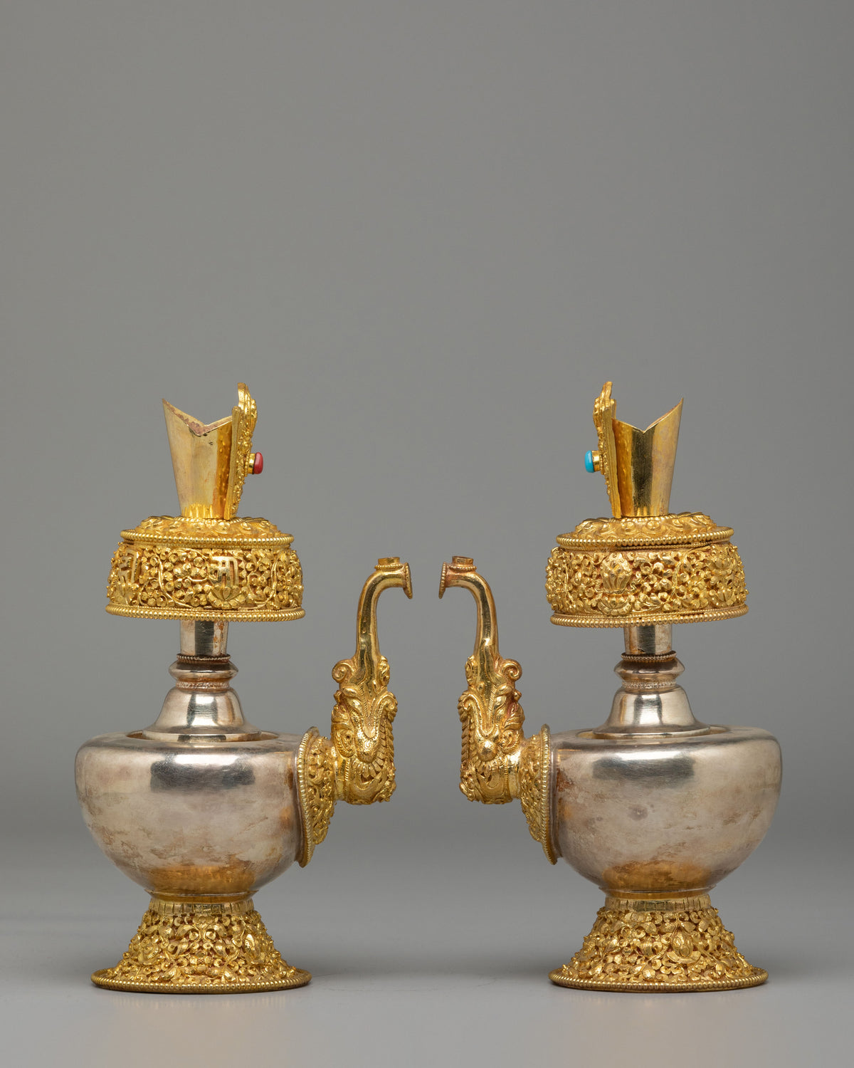 Spiritual Handcrafted Ritual Bhumba Set | Gold and Silver Plated Bhumba