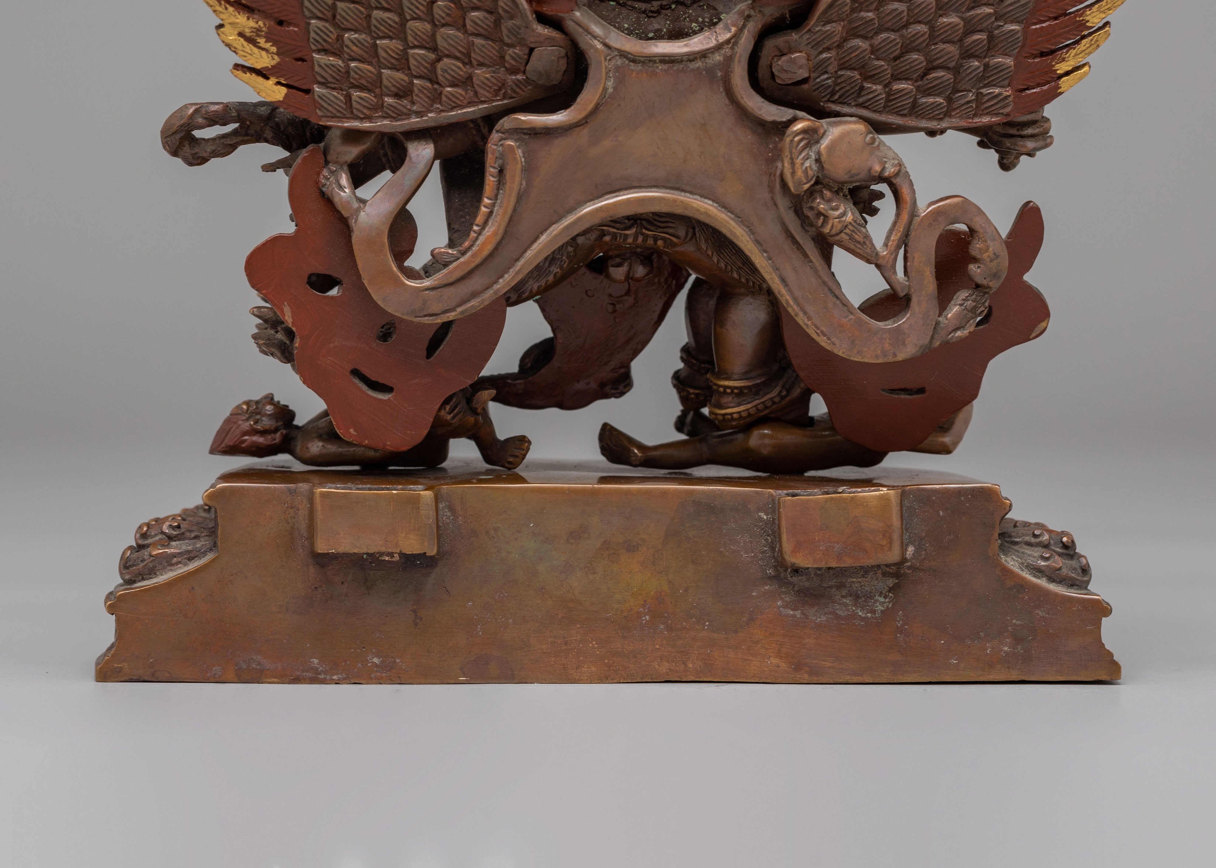 Vajrakilaya with Consort Statue | Oxidized Copper Body