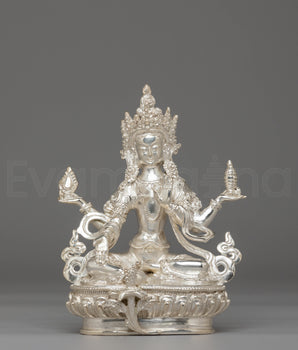 Handcrafted Silver Hindu Deity Laxmi 