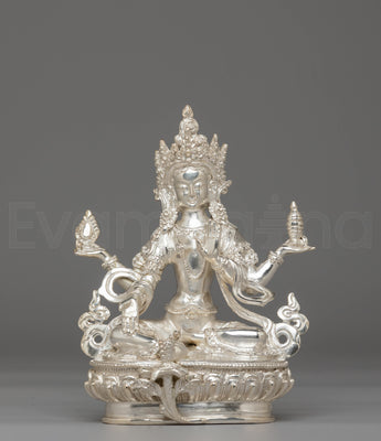 Handcrafted Silver Hindu Deity Laxmi 