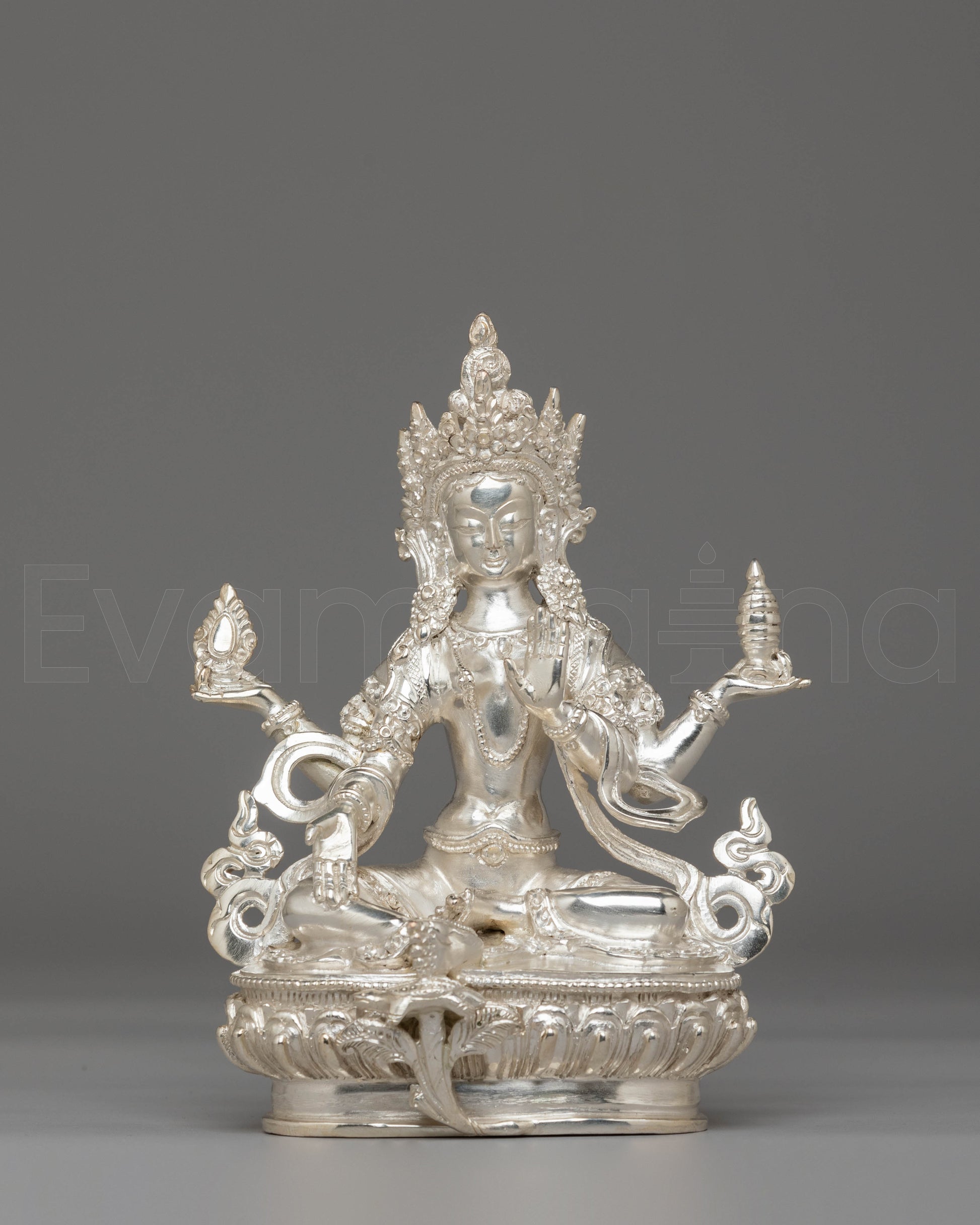 Handcrafted Silver Hindu Deity Laxmi 