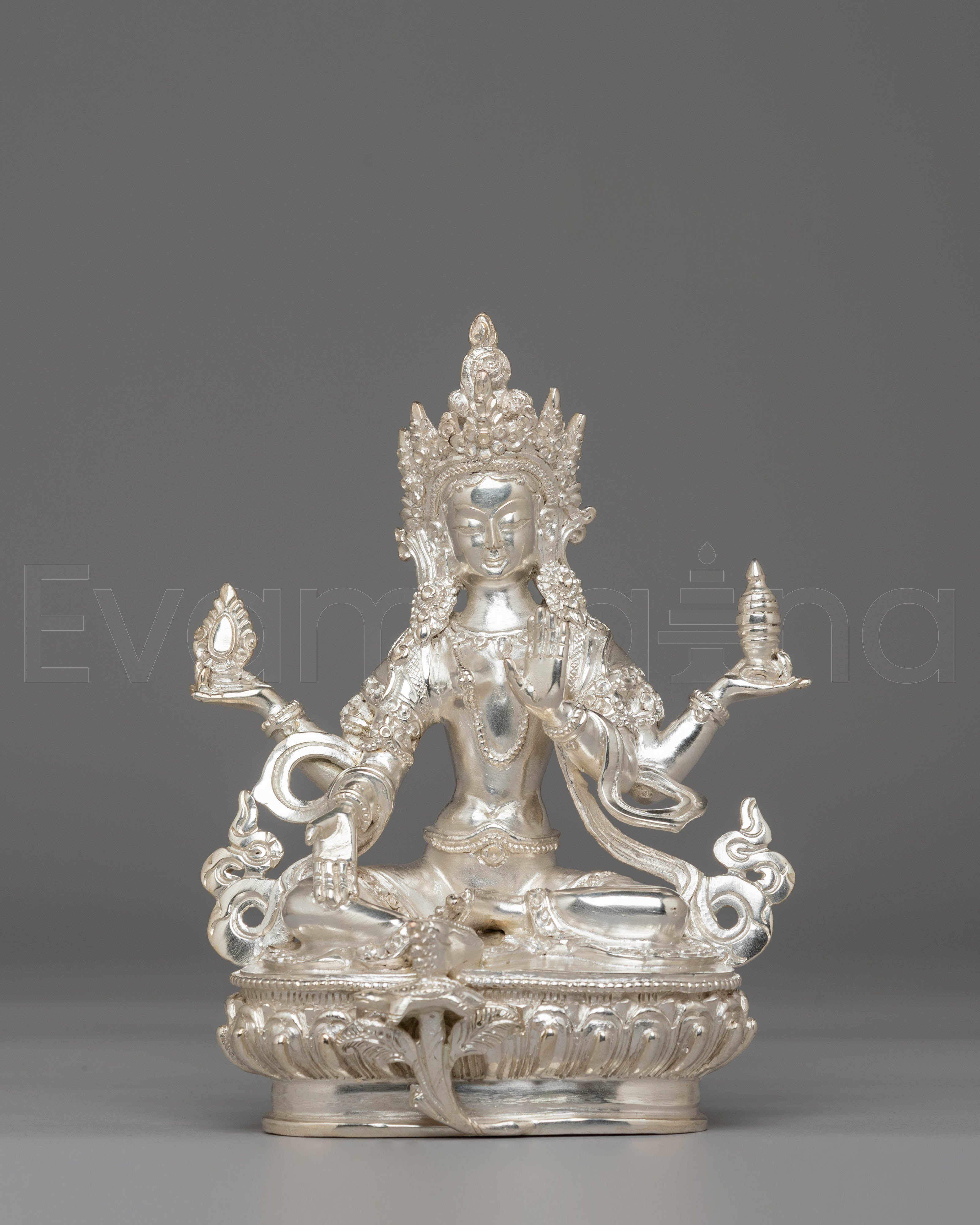 Handcrafted Silver Hindu Deity Laxmi 